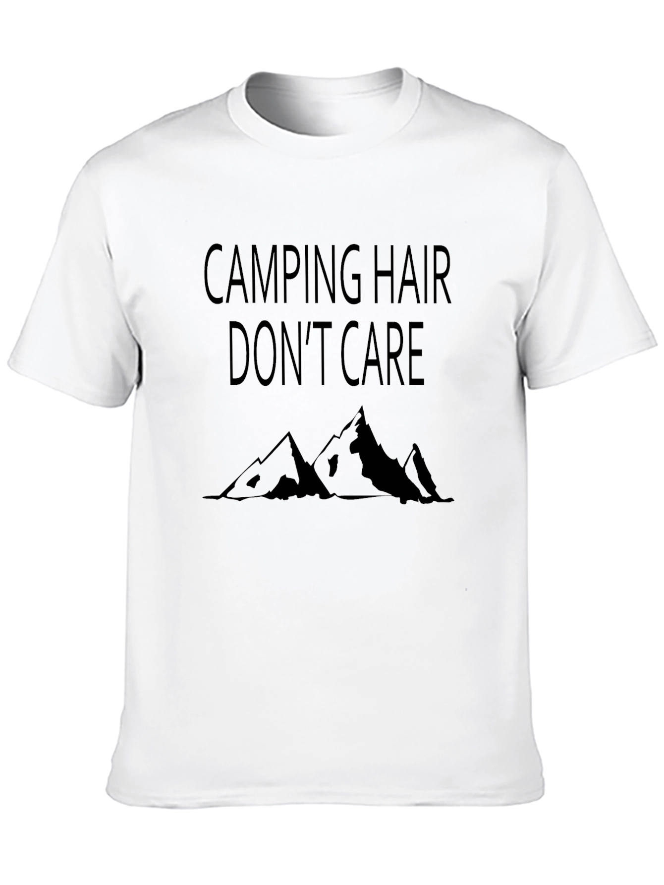 Camping Hair Dont Care Black T-Shirt