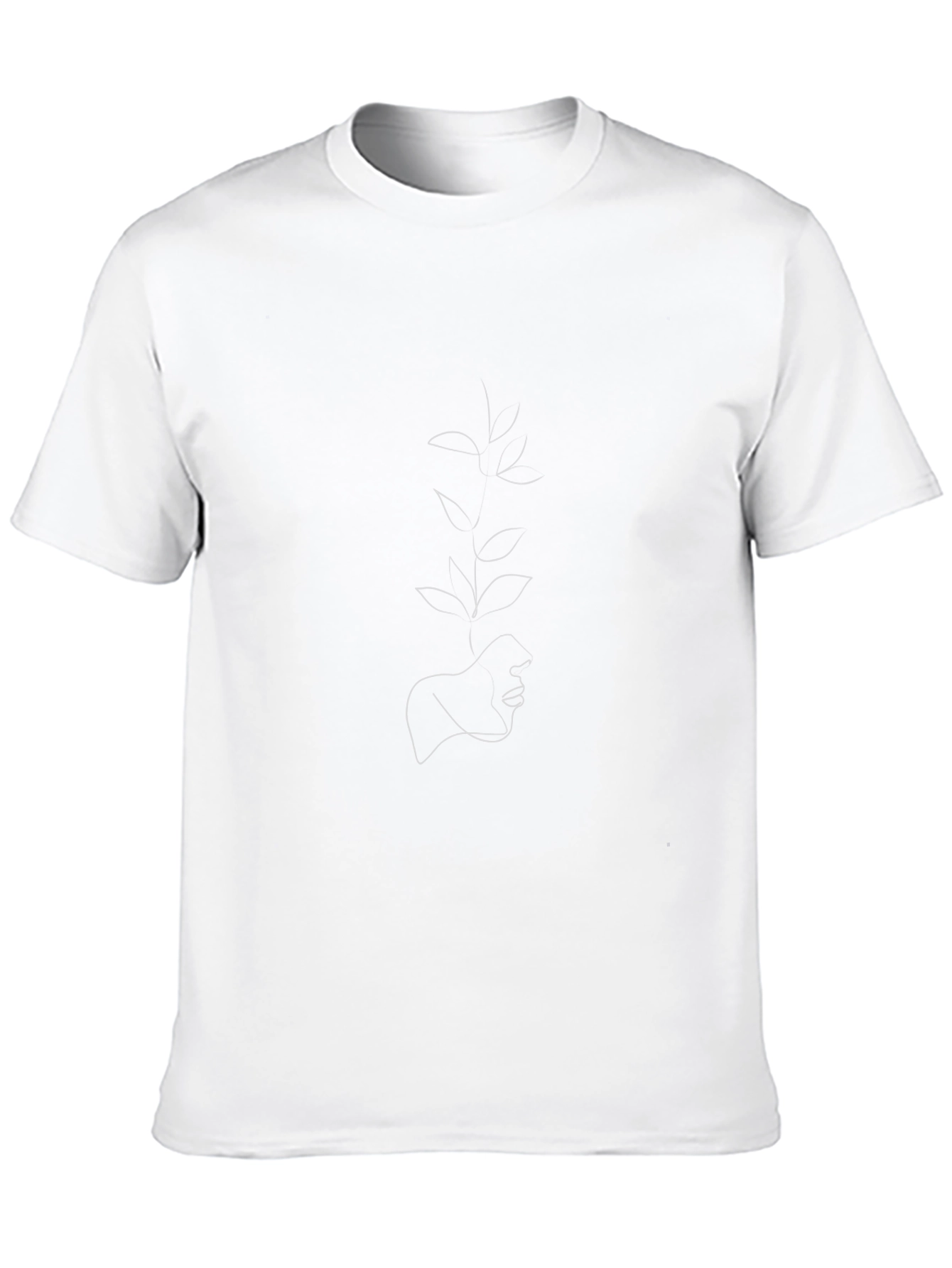 Minimalist Plant Face Black T-Shirt