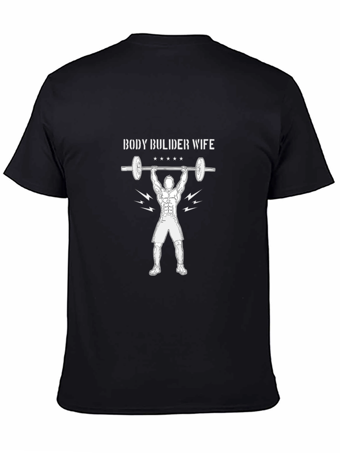 Bodybuilder Wife Graphic Tee - Black Cotton Blend