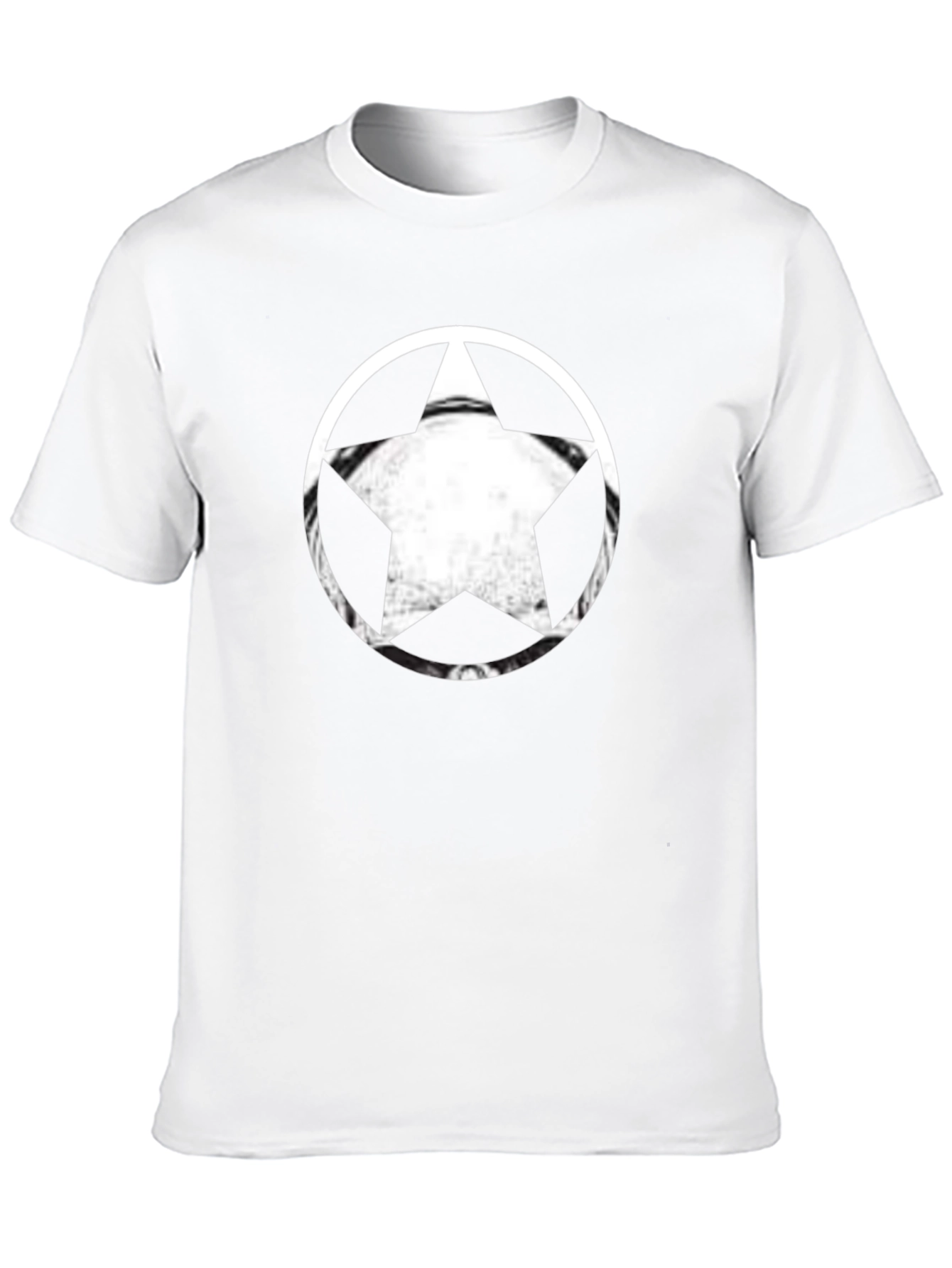 Black T-Shirt with Star Circle Graphic
