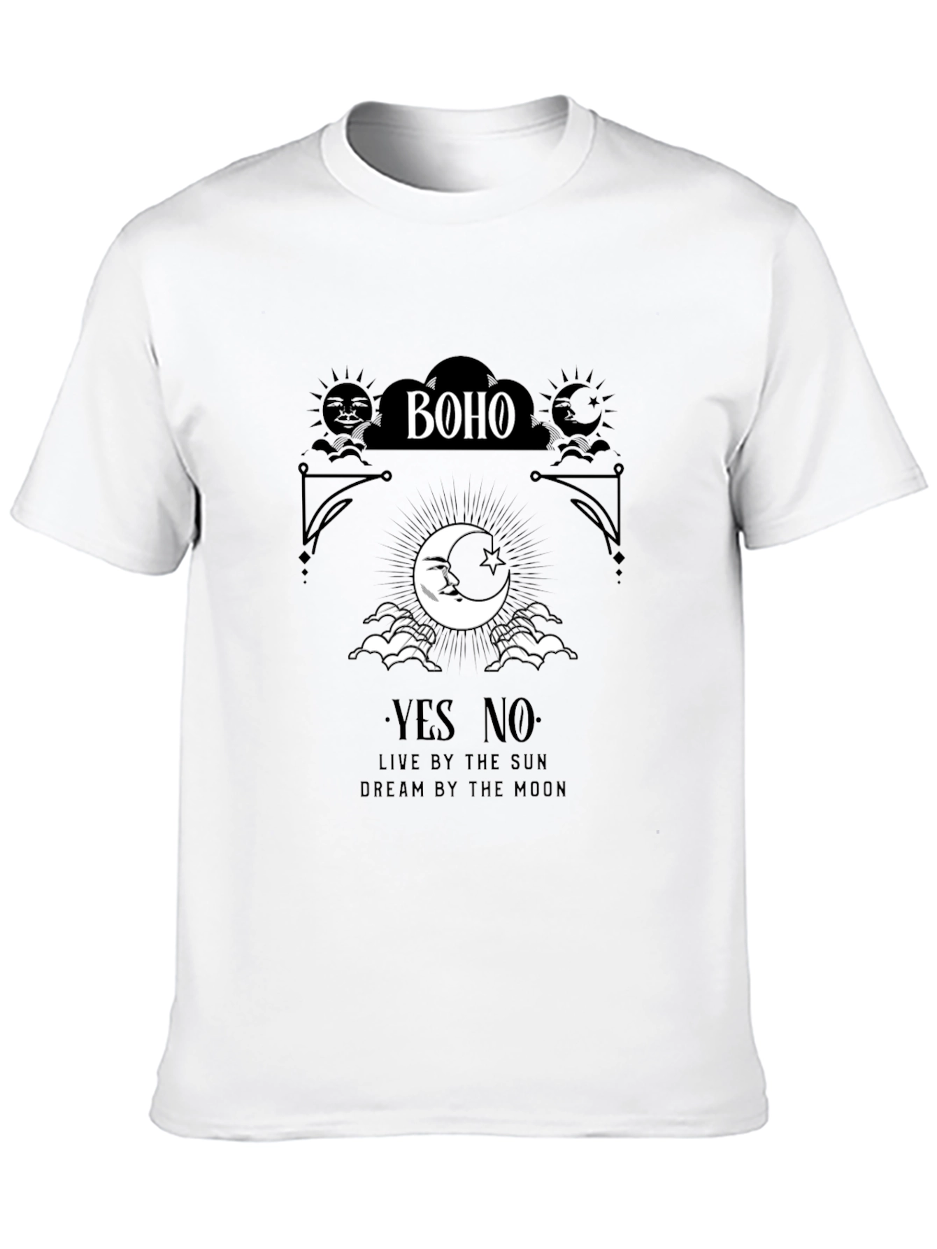 Boho Sun & Moon Graphic Tee - Dreamy Vibes