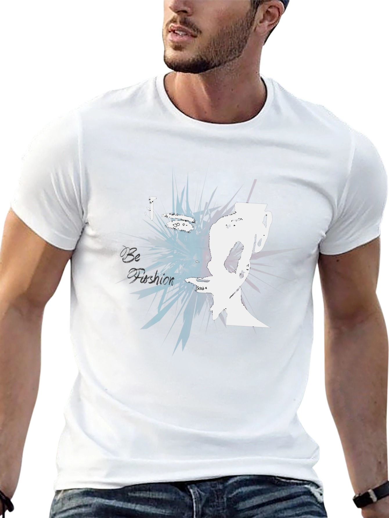 Abstract Face Graphic Black T-Shirt