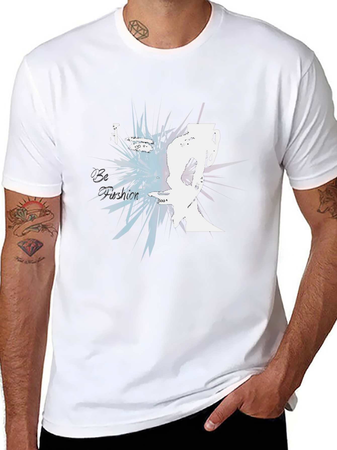 Abstract Face Graphic Black T-Shirt
