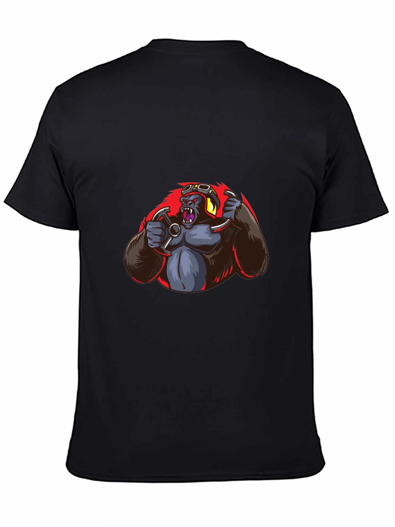 Biker Gorilla Graphic Tee - Black