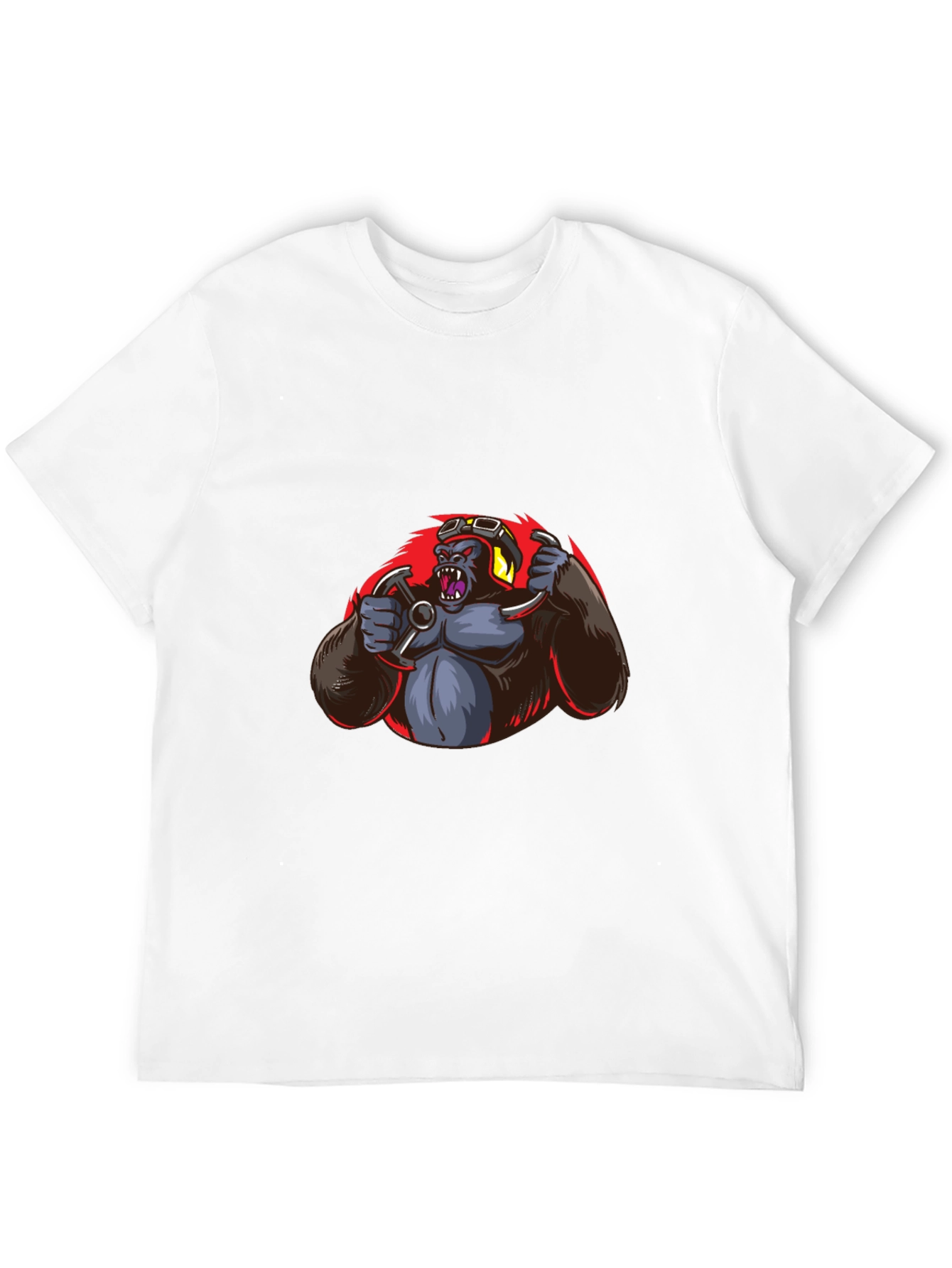 Biker Gorilla Graphic Tee - Black