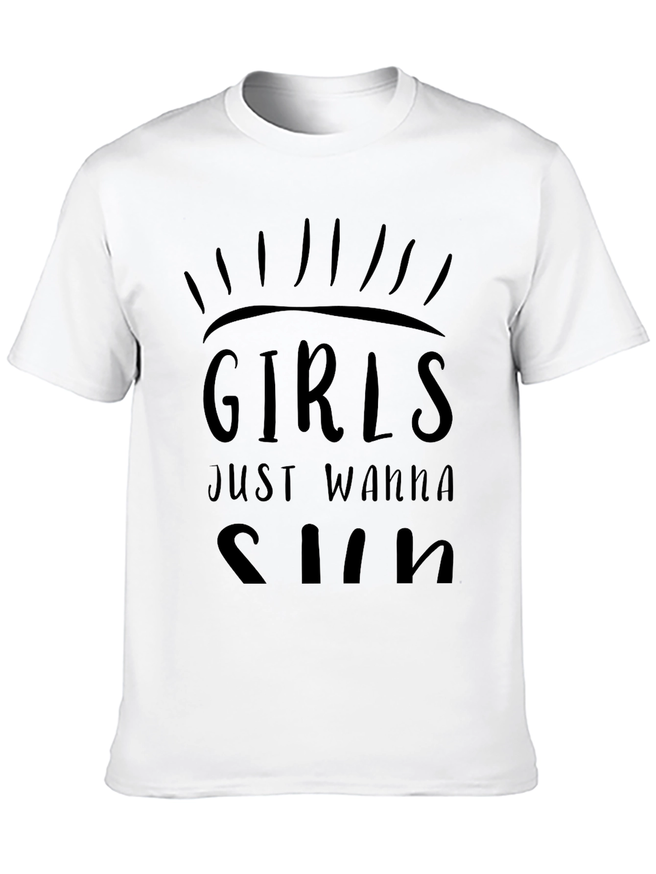 Girls Just Wanna Sun Graphic T-Shirt - Black