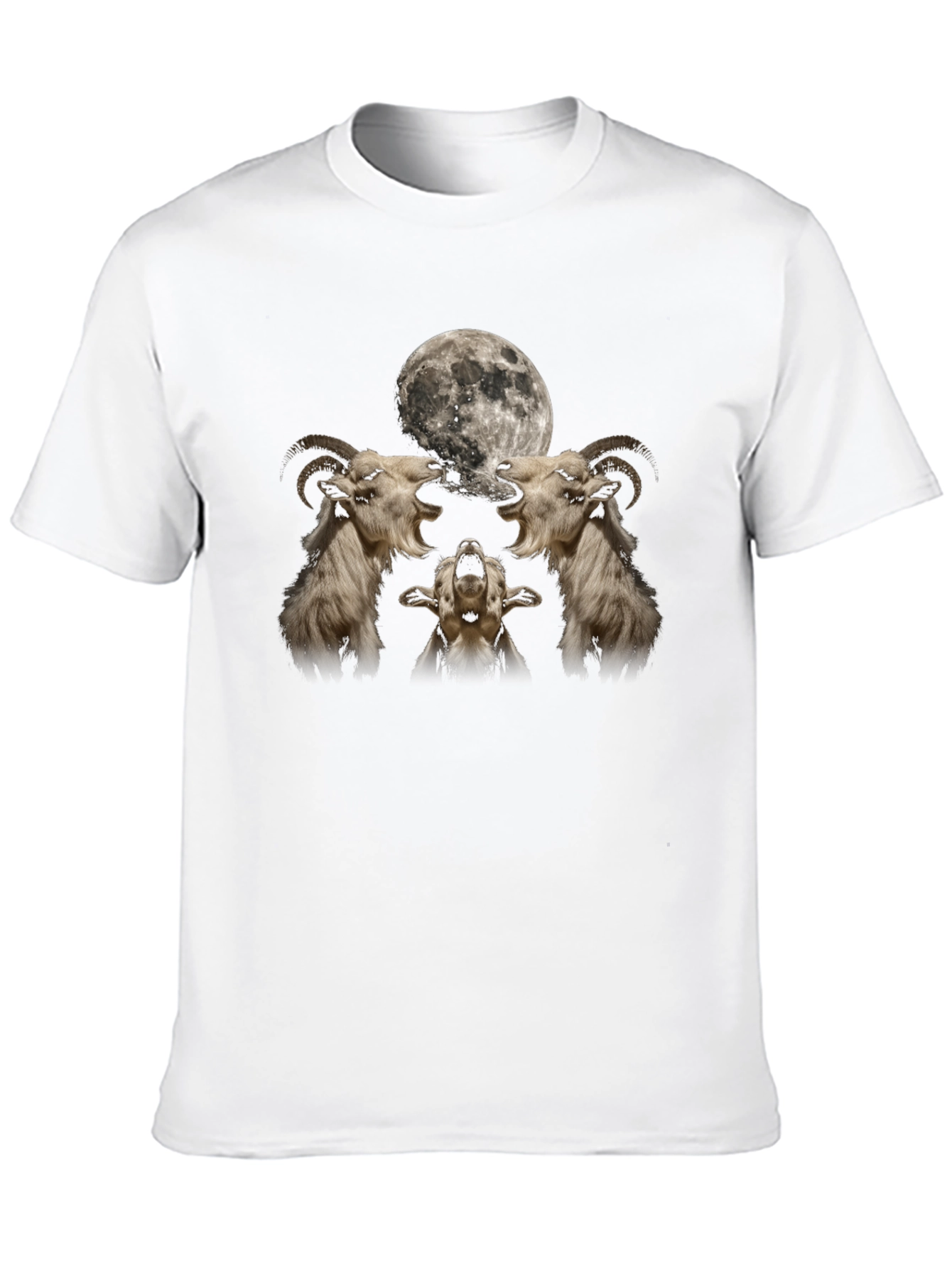 Goat Moon Howl T-Shirt - Black Graphic Tee
