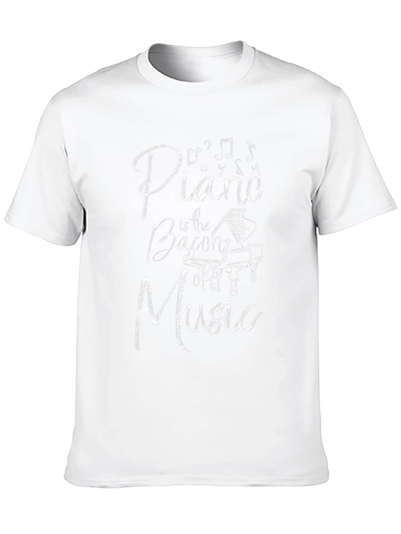 Piano is the Bacon of Music Black T-Shirt