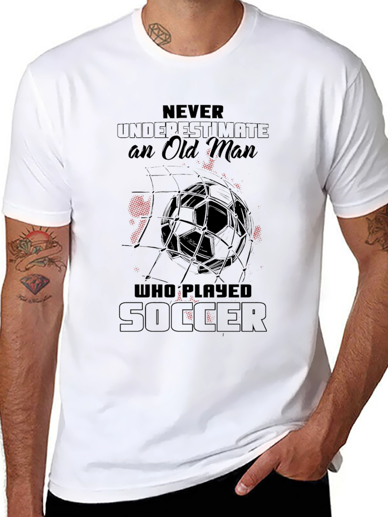 Never Underestimate Soccer Player Black T-Shirt