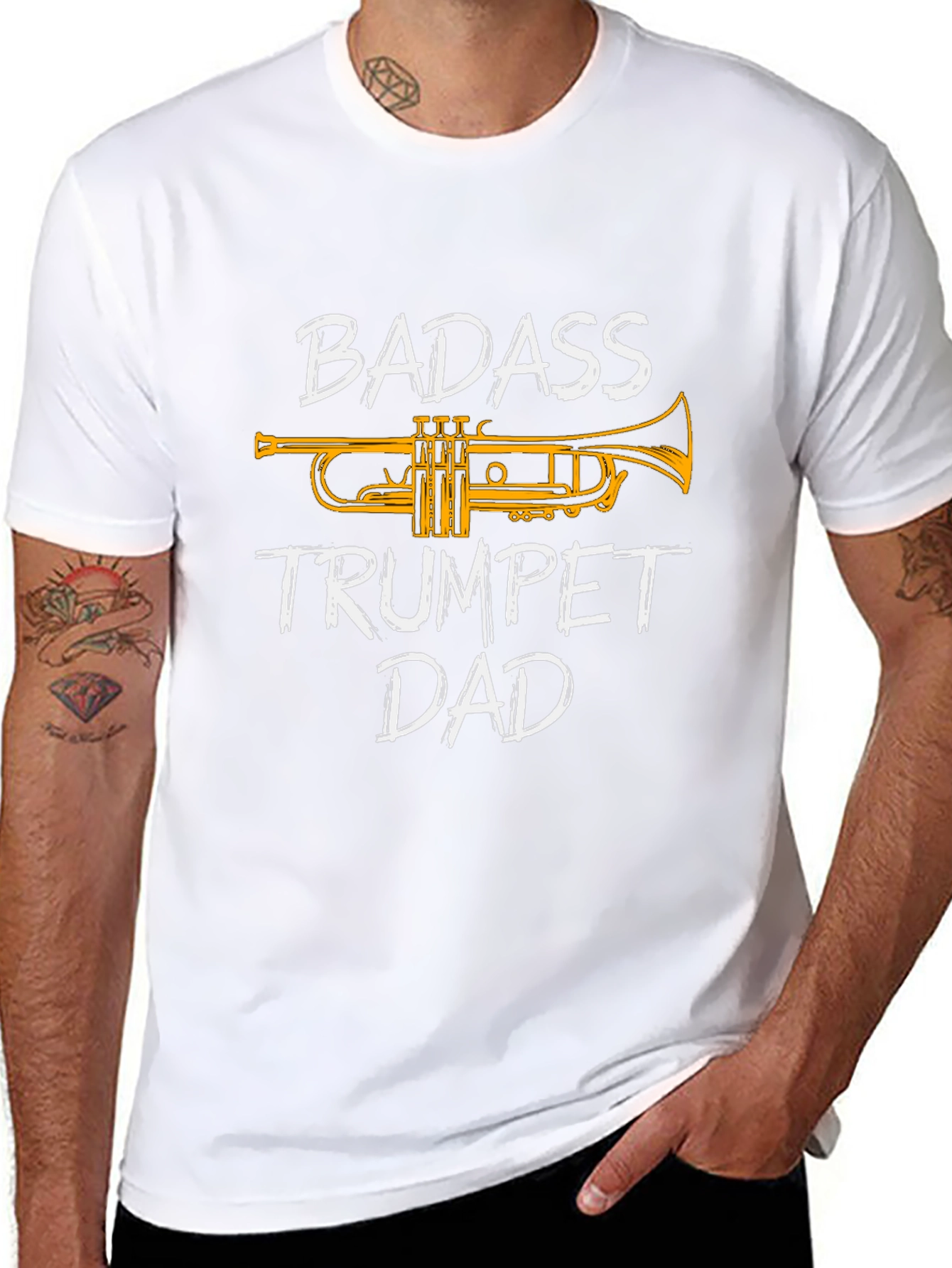 Badass Trumpet Dad T-Shirt - Musician Gift