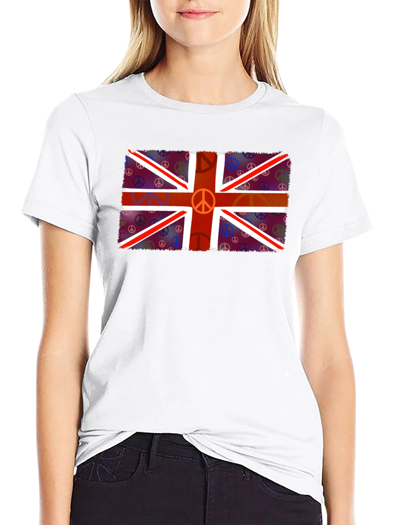Union Jack Peace Sign T-Shirt - Retro British Style