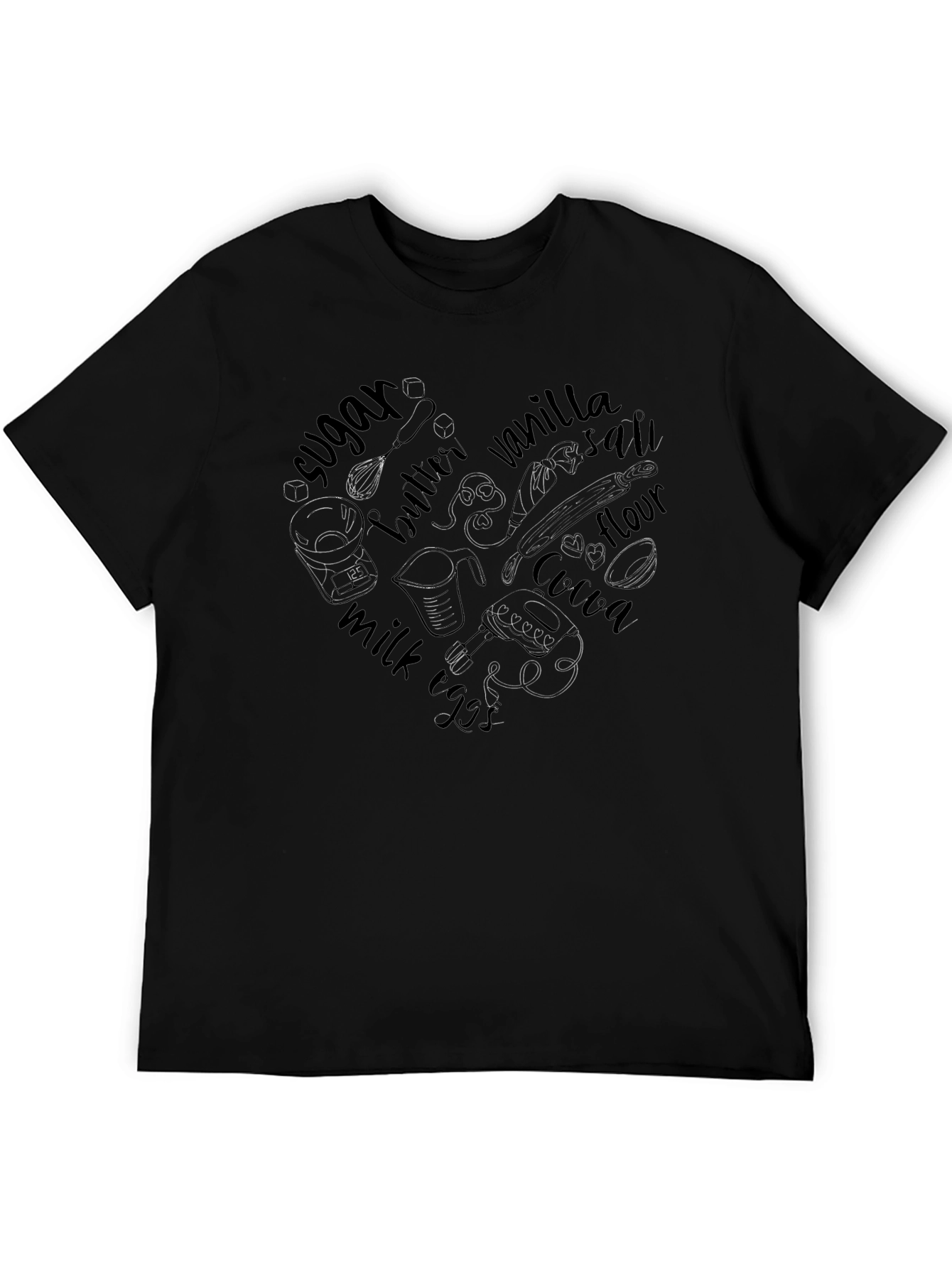 Bakers Heart T-Shirt - Baking Ingredient Love Tee