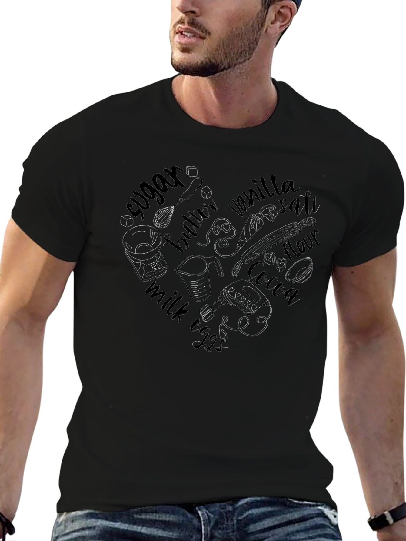 Bakers Heart T-Shirt - Baking Ingredient Love Tee