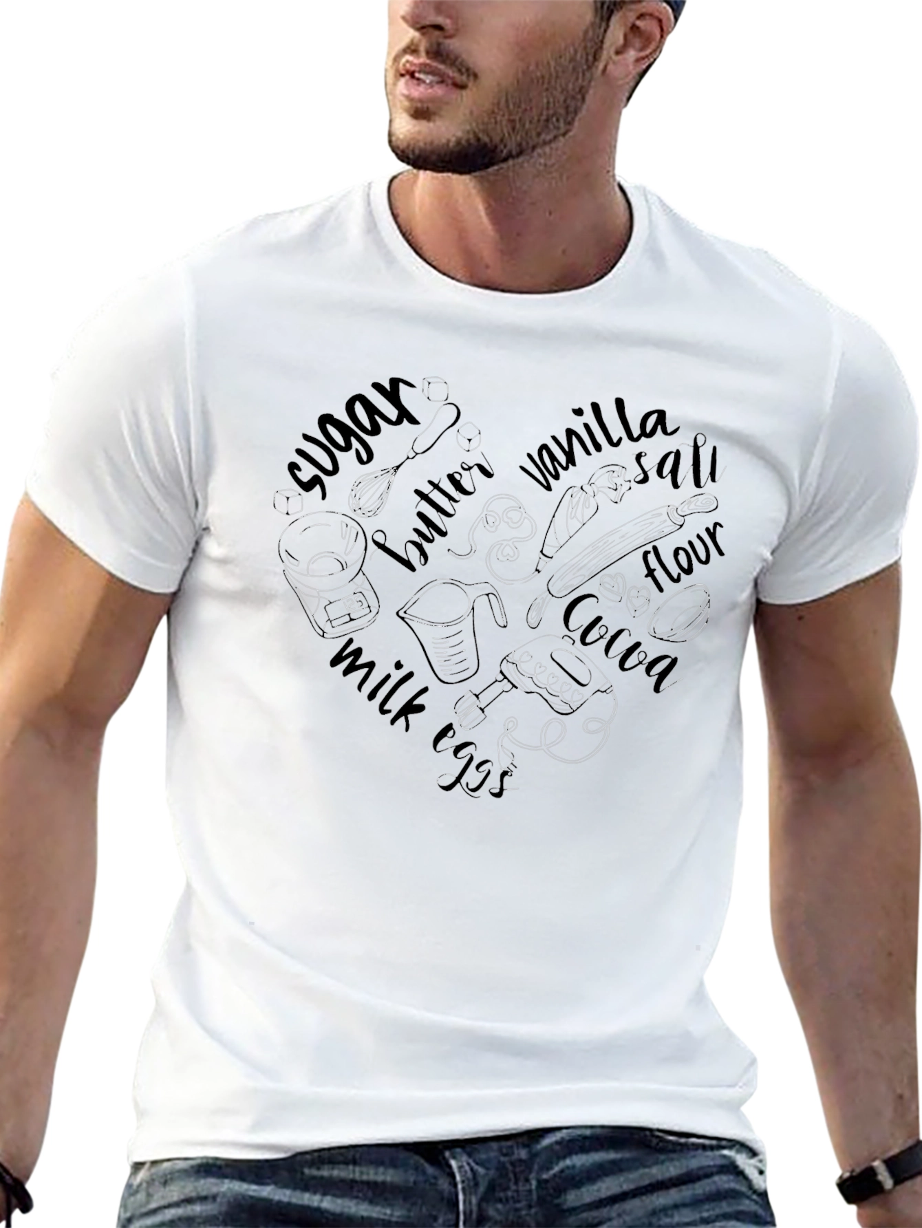 Bakers Heart T-Shirt - Baking Ingredient Love Tee