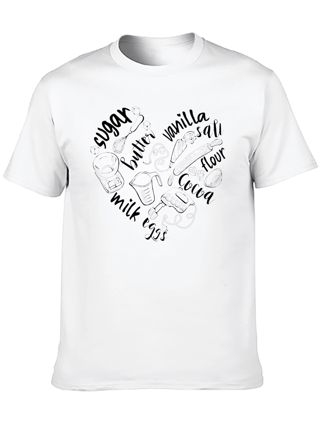 Bakers Heart T-Shirt - Baking Ingredient Love Tee