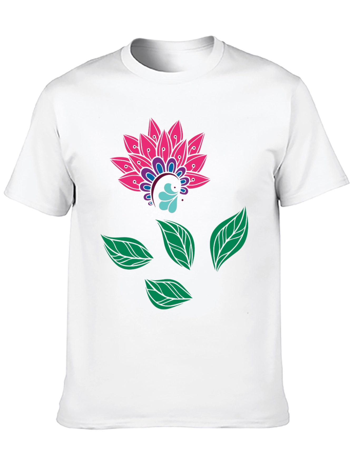 Floral Mandala Print Black Tee