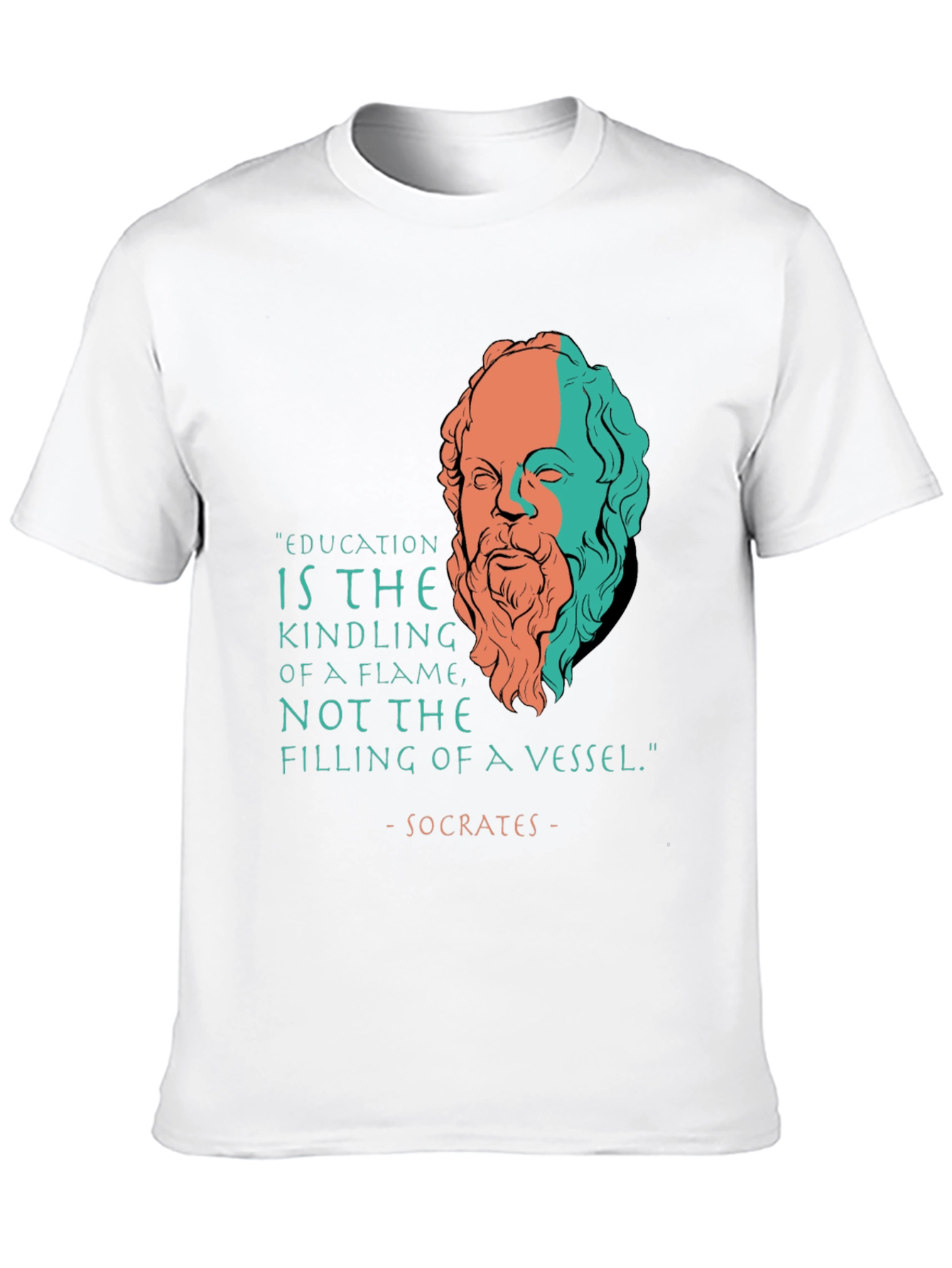 Socrates Quote T-Shirt - Education Kindling Flame Philosophy