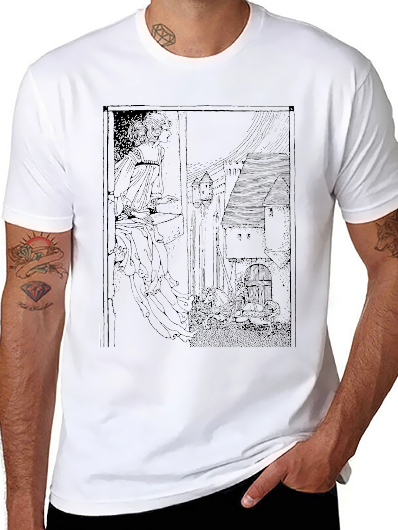 Unique Black T-Shirt with Artistic Print