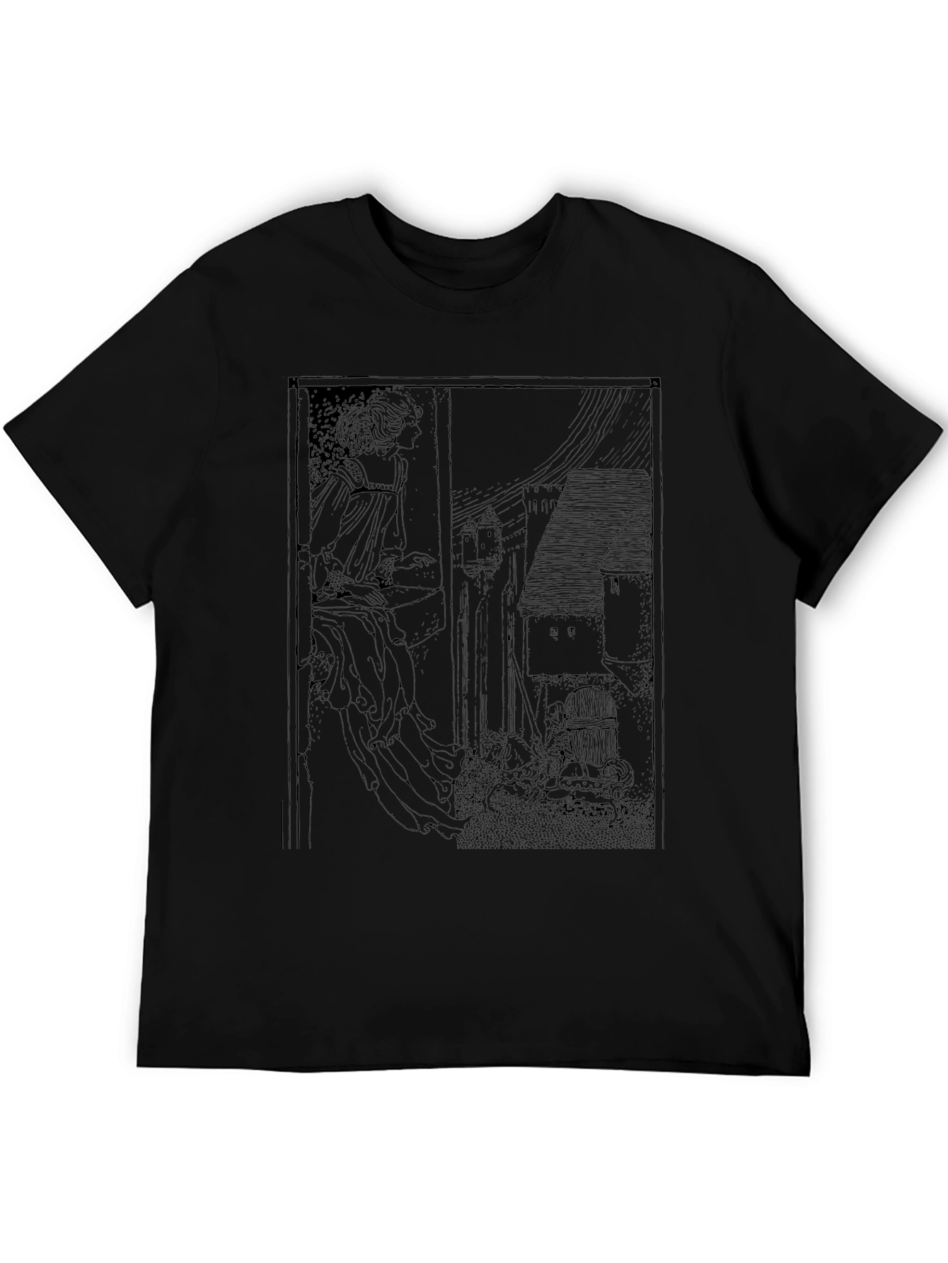 Unique Black T-Shirt with Artistic Print