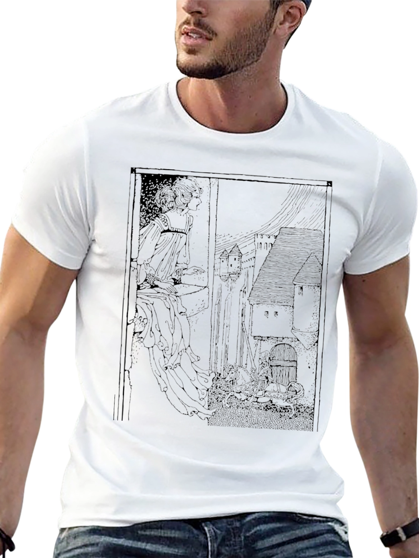 Unique Black T-Shirt with Artistic Print