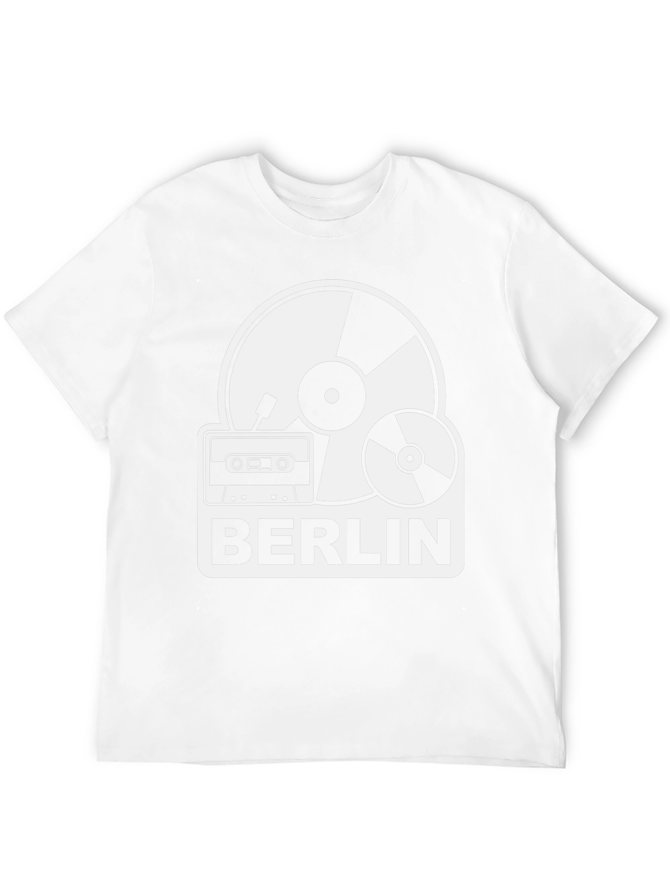 Berlin Music T-Shirt: Vinyl Cassette & CD Design