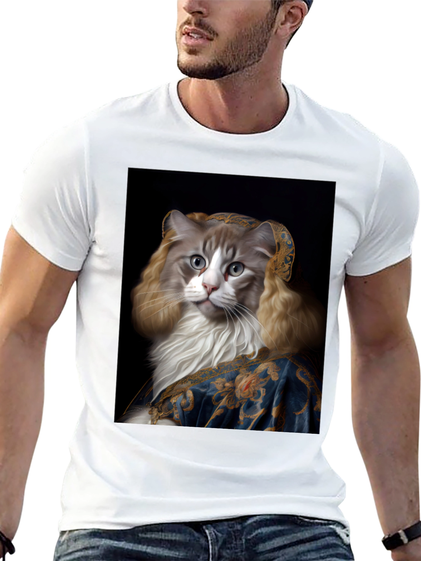 Cat Renaissance Portrait T-Shirt