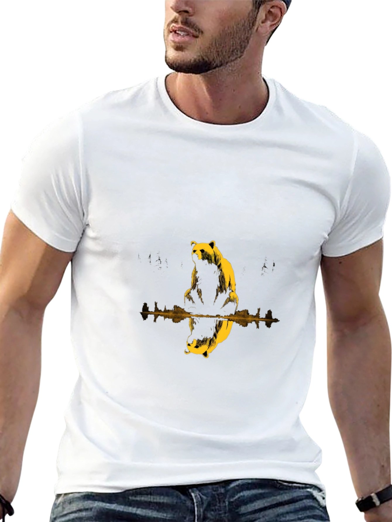 Bear Reflection Black T-Shirt