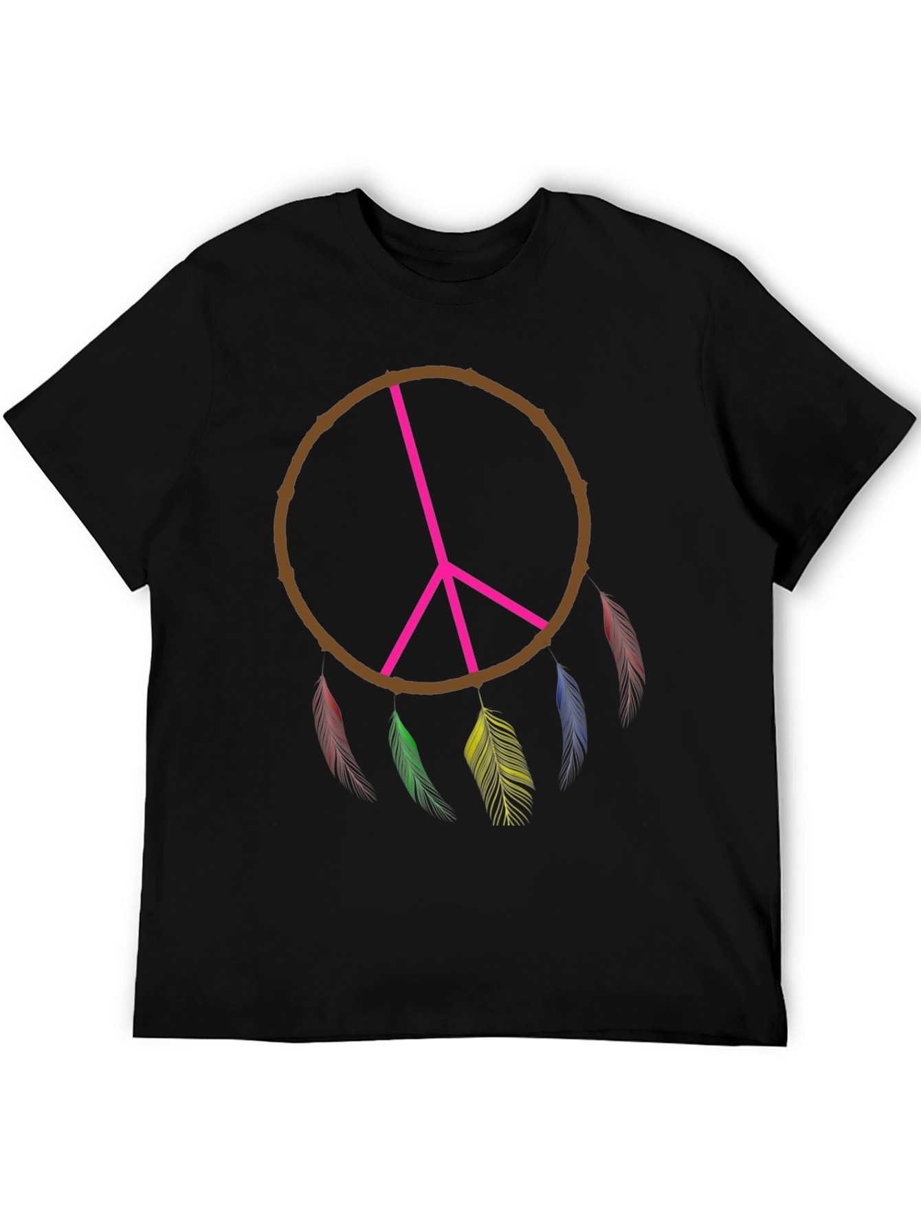 Peace Sign Dreamcatcher T-Shirt - Black