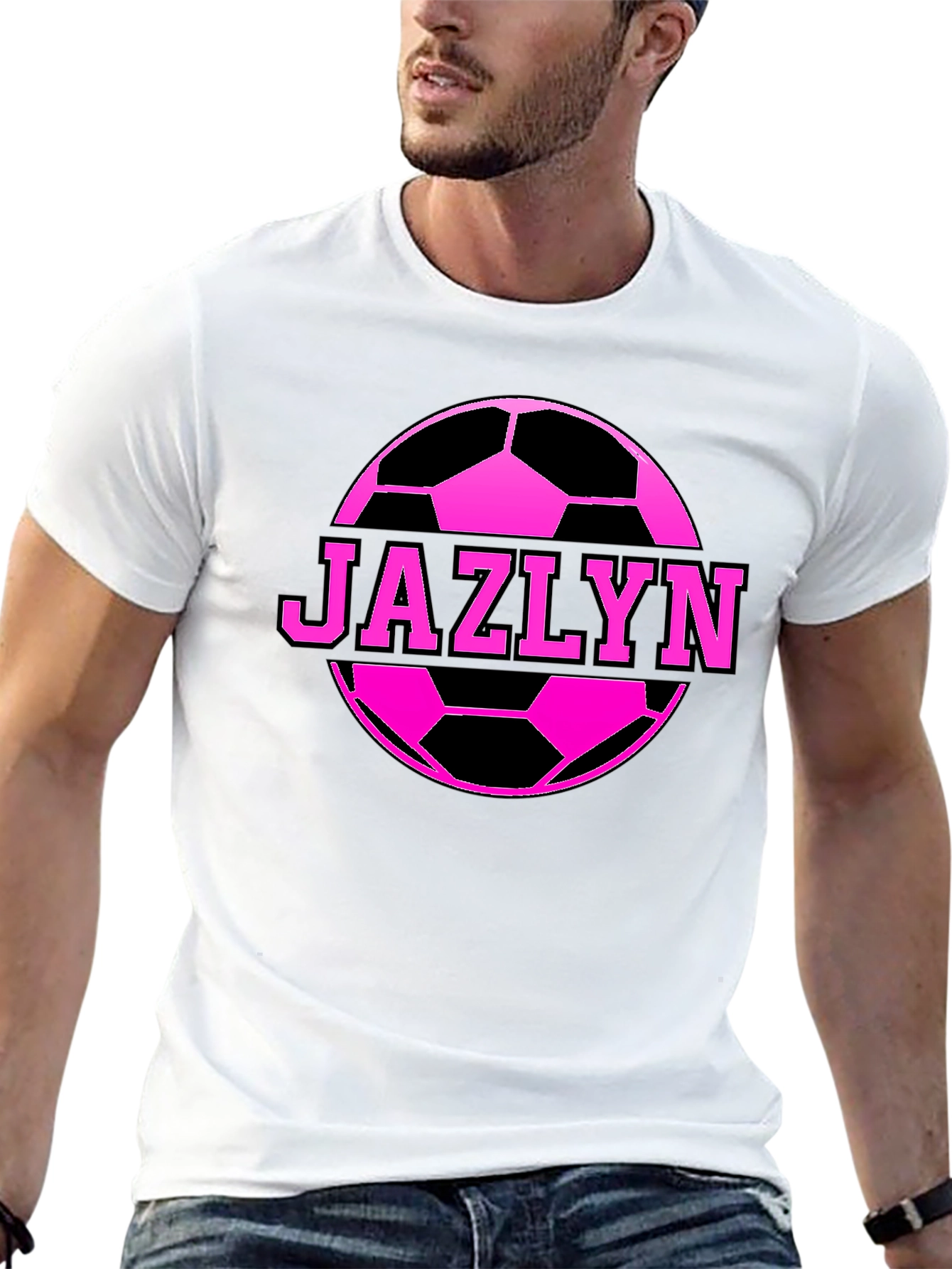Jazlyn Soccer Ball Personalized Black T-Shirt