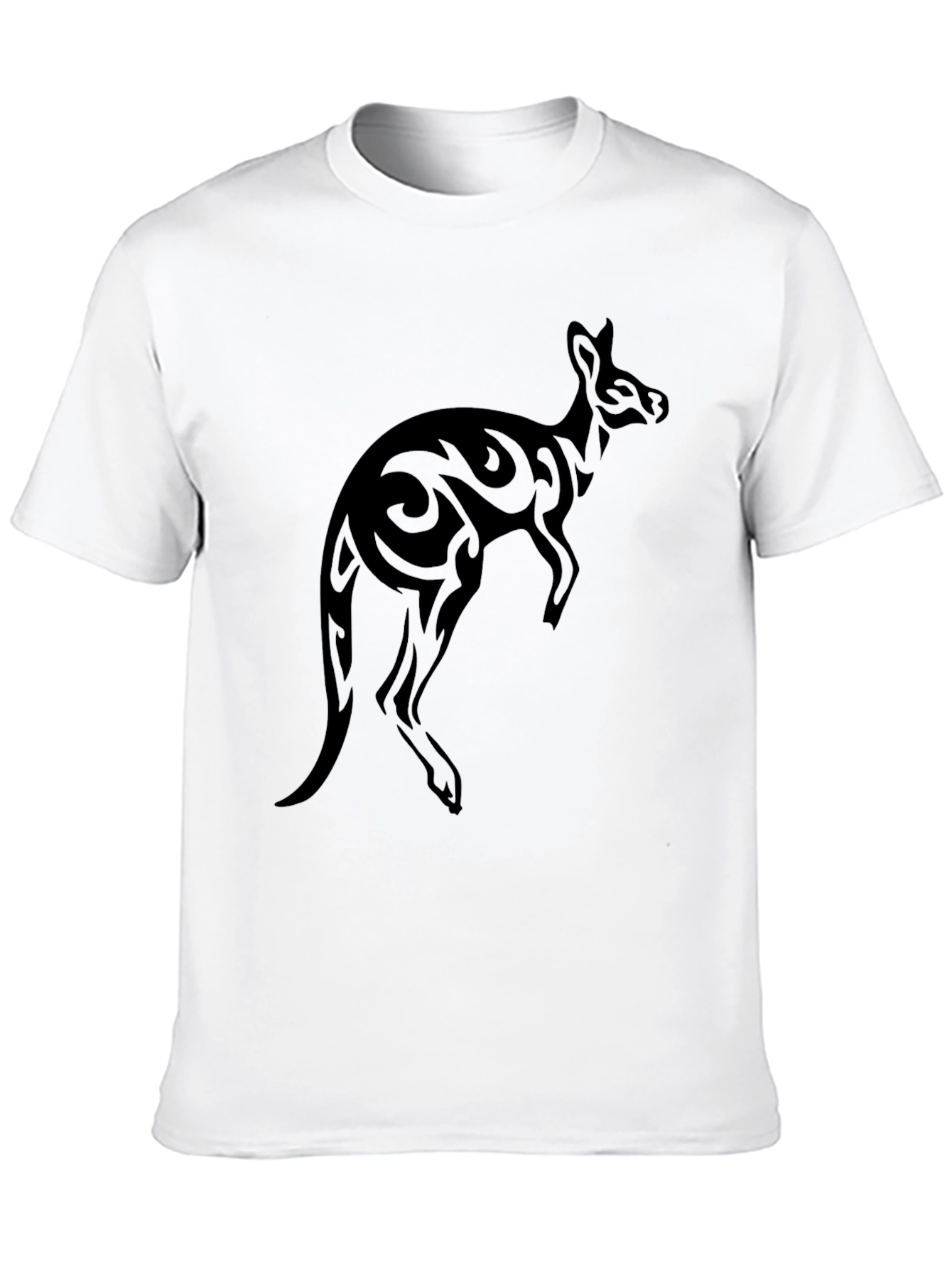 Mens Black Tribal Kangaroo Graphic Tee