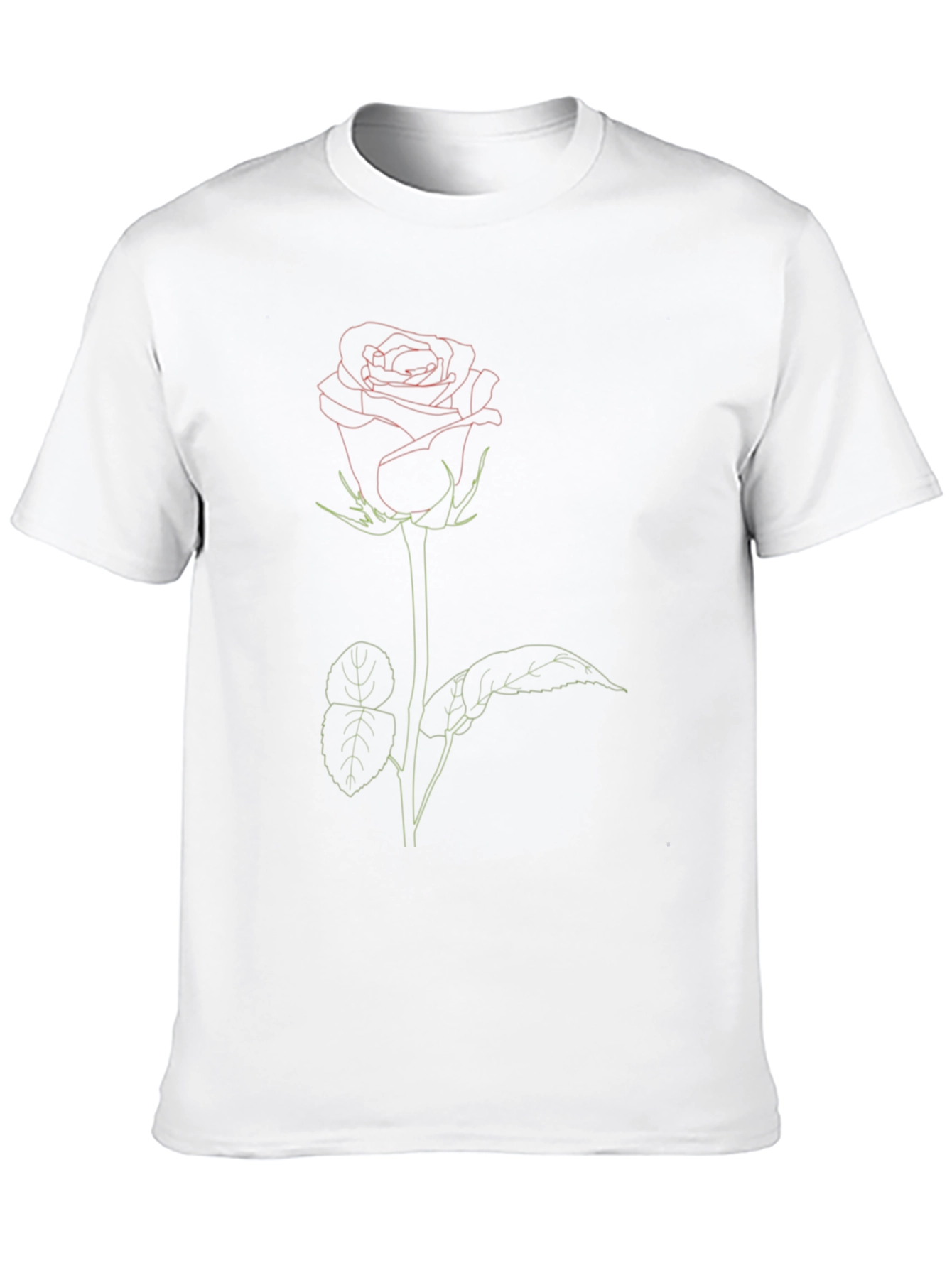 Rose Outline Graphic T-Shirt - Modern Aesthetic