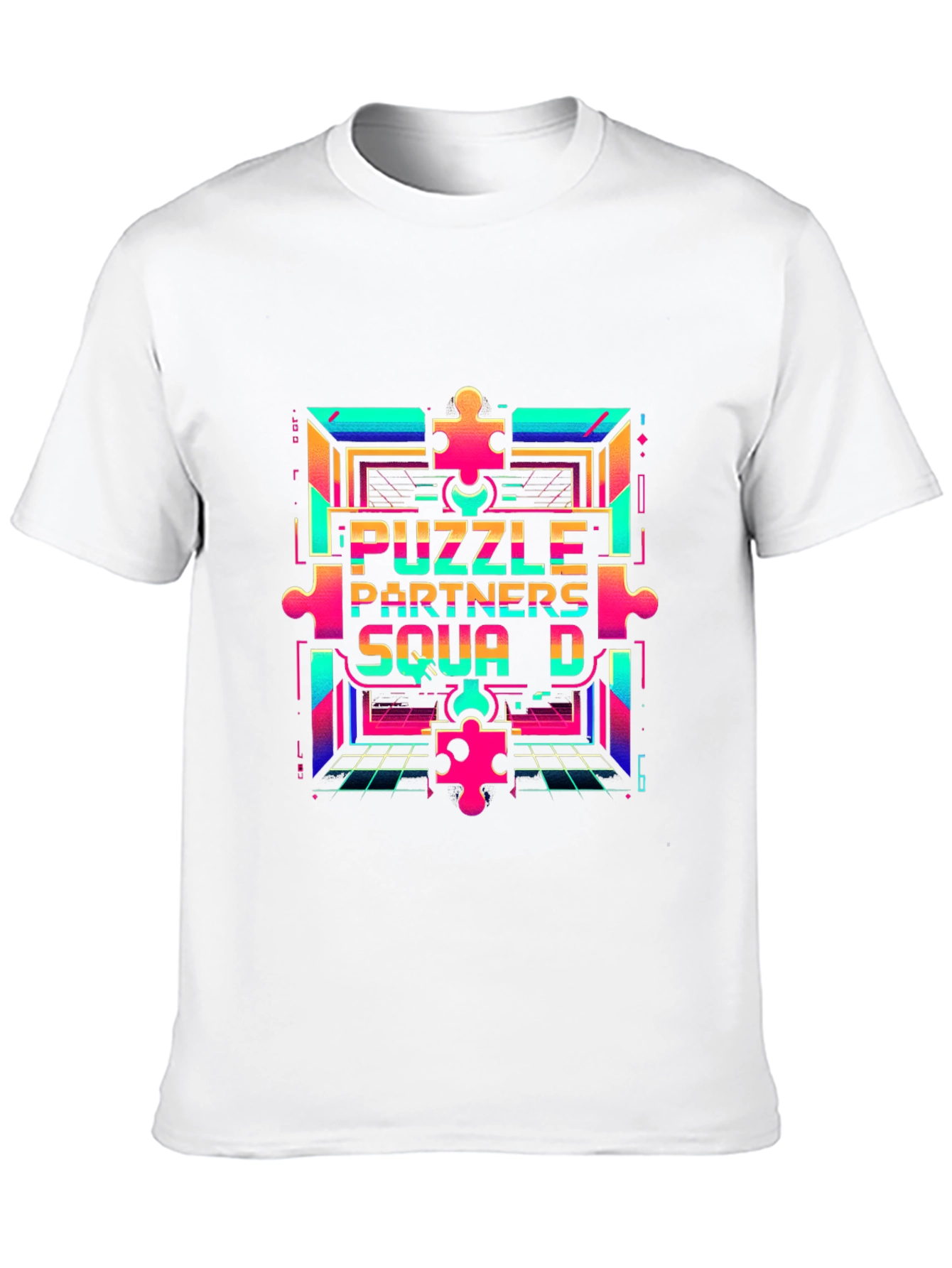 Puzzle Partners Squad D T-Shirt - Retro Gaming Style