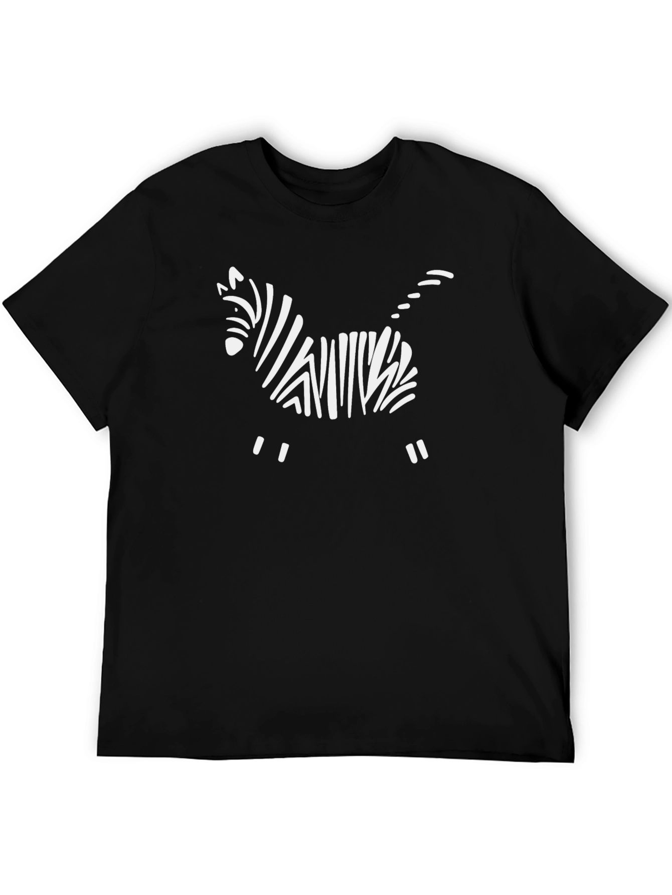 Zebra Art Graphic Tee - Black Cotton T-Shirt