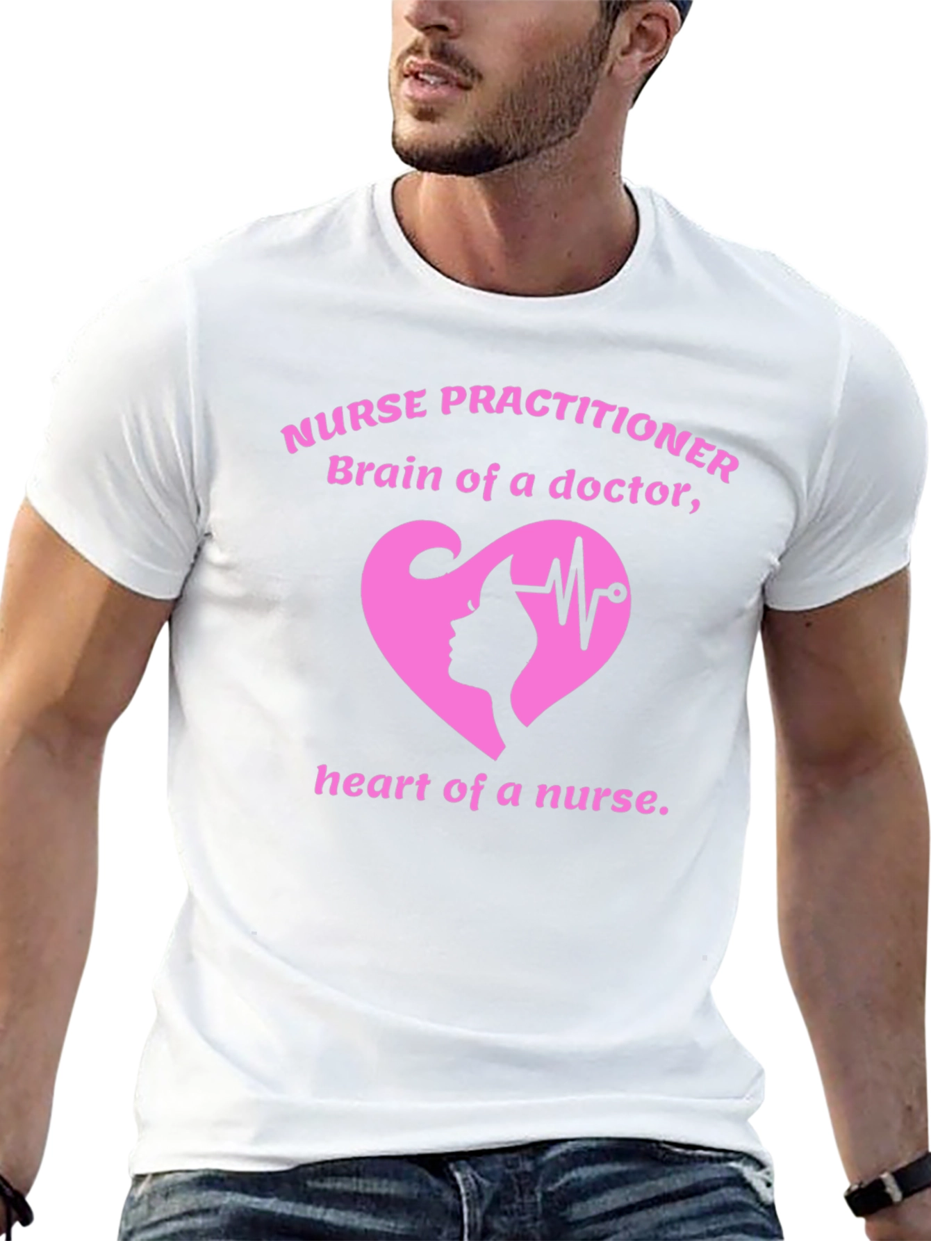 Nurse Practitioner T-Shirt: Brain & Heart Graphic Tee