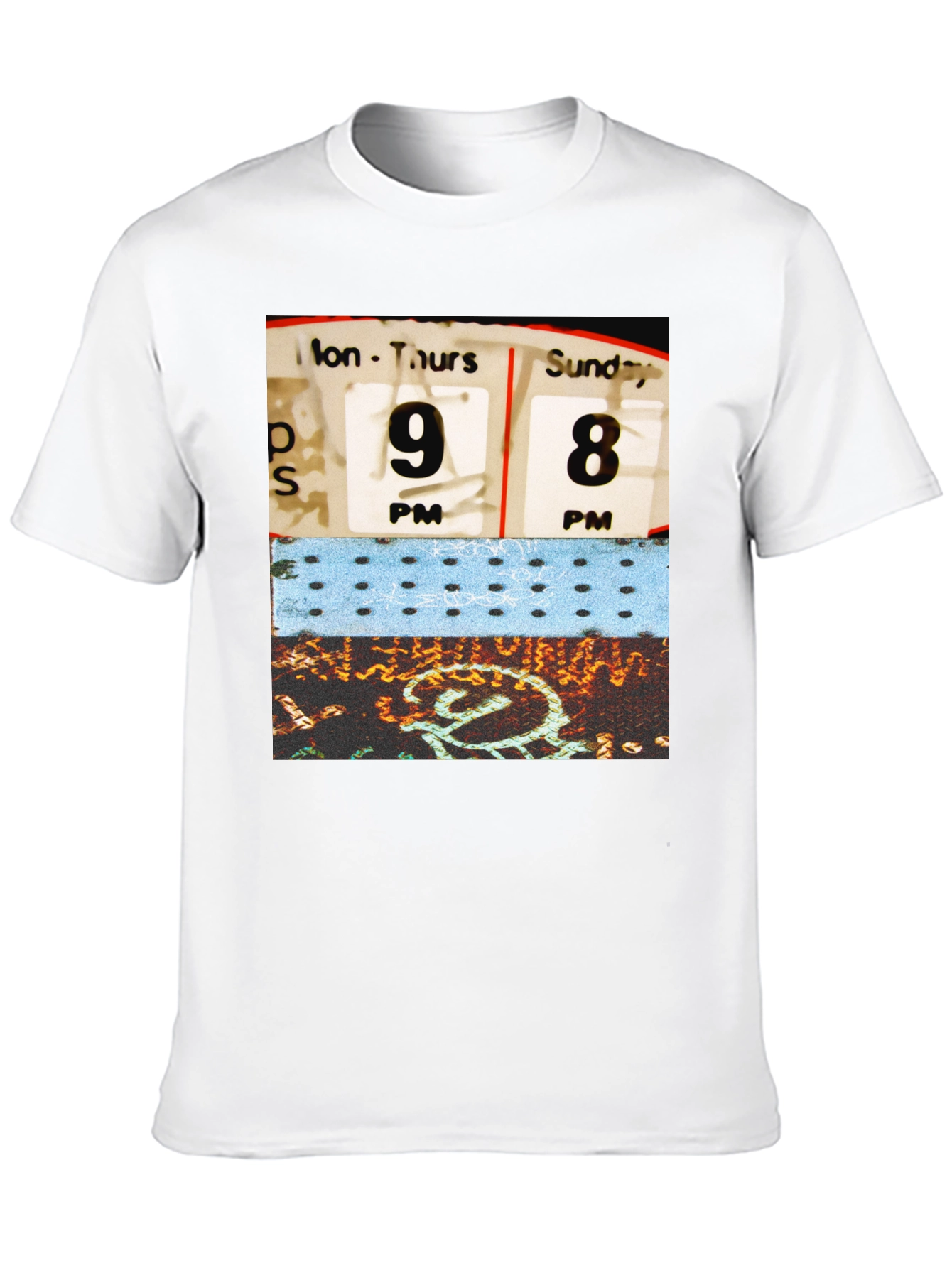 Retro Schedule Graphic Print Black T-Shirt