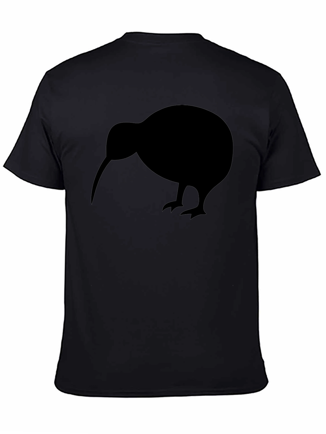 Kiwi Bird Graphic Tee - Black Cotton Shirt