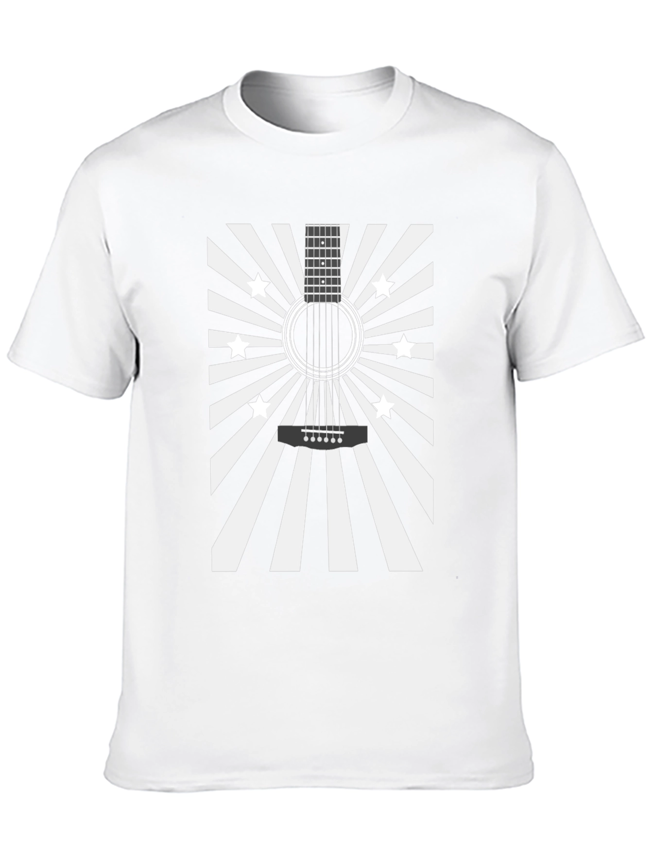 Guitar Burst Graphic Tee - Black Cotton T-Shirt