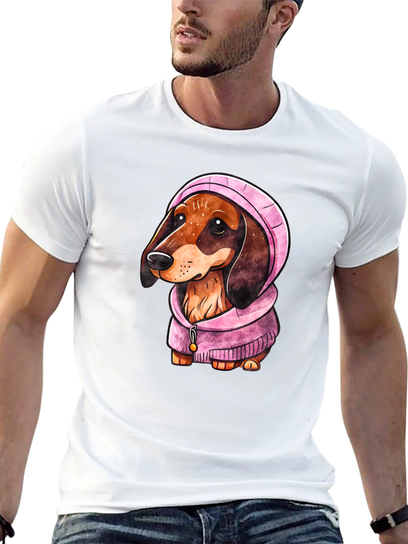 Dachshund Dog in Hoodie T-Shirt