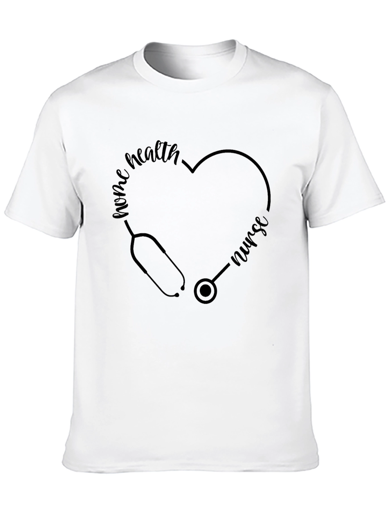 Home Health Nurse Heartbeat Stethoscope Tee