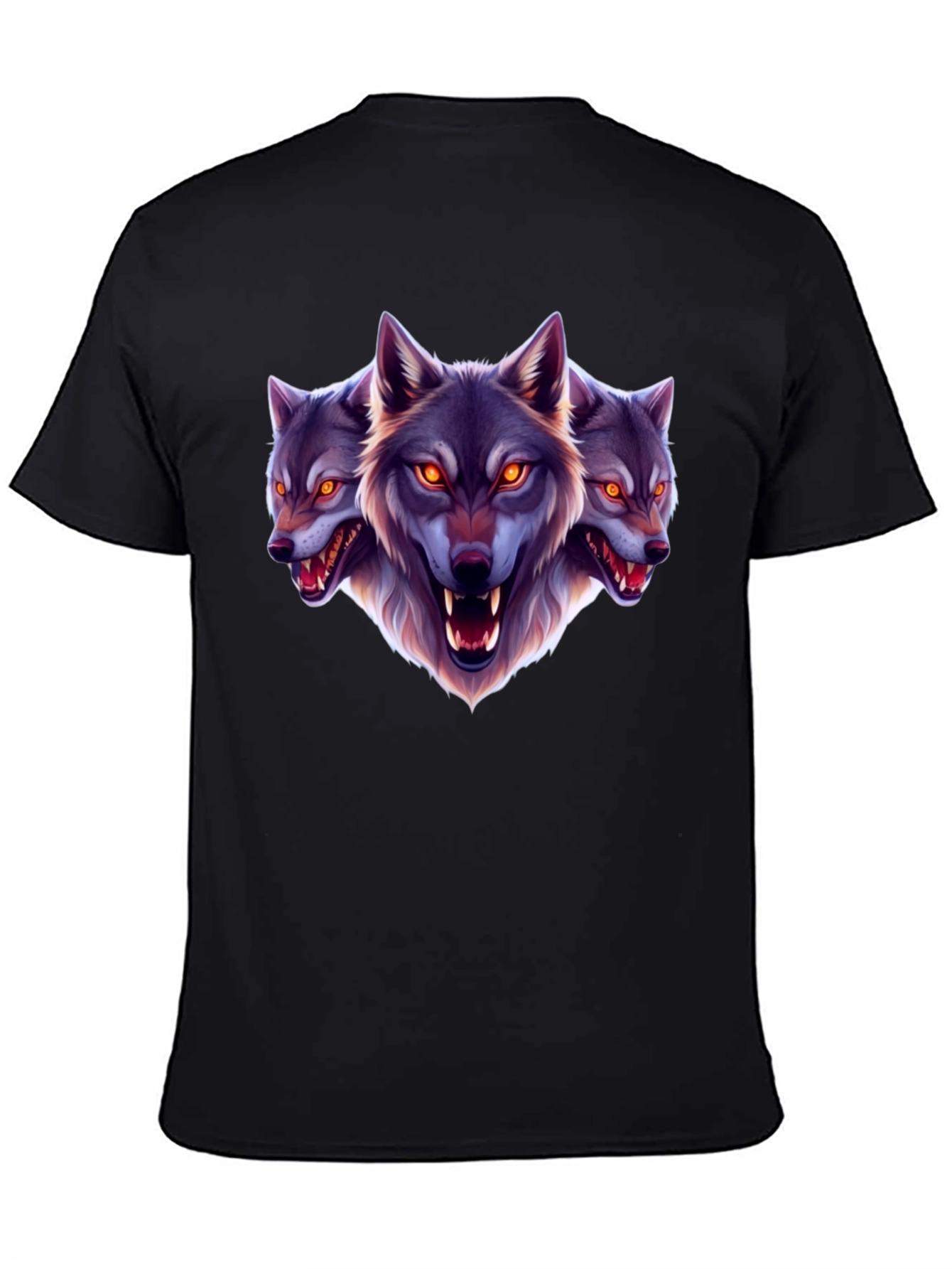 Three-Headed Wolf Graphic T-Shirt