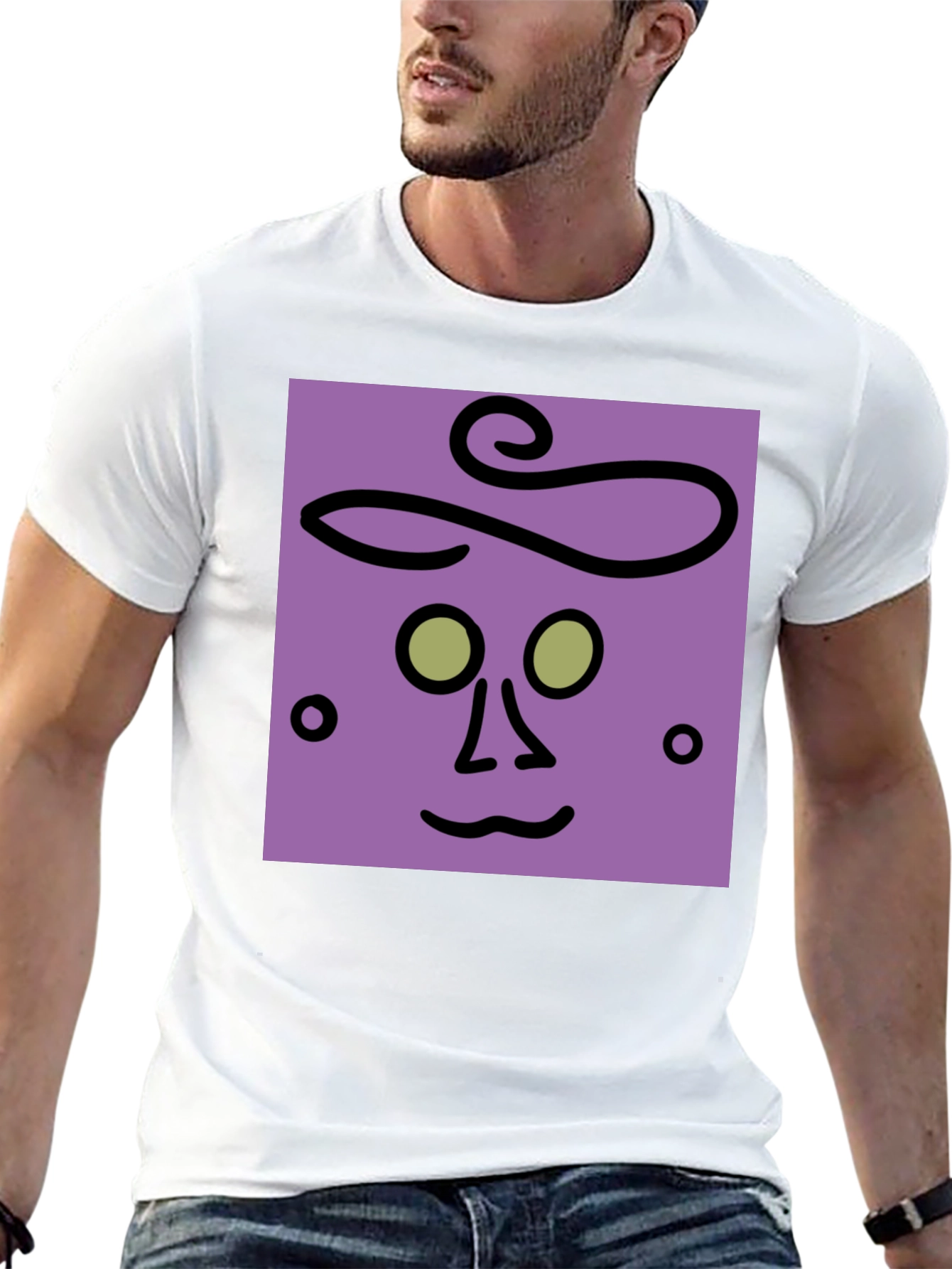 Abstract Face Graphic Tee - Unisex Black T-Shirt