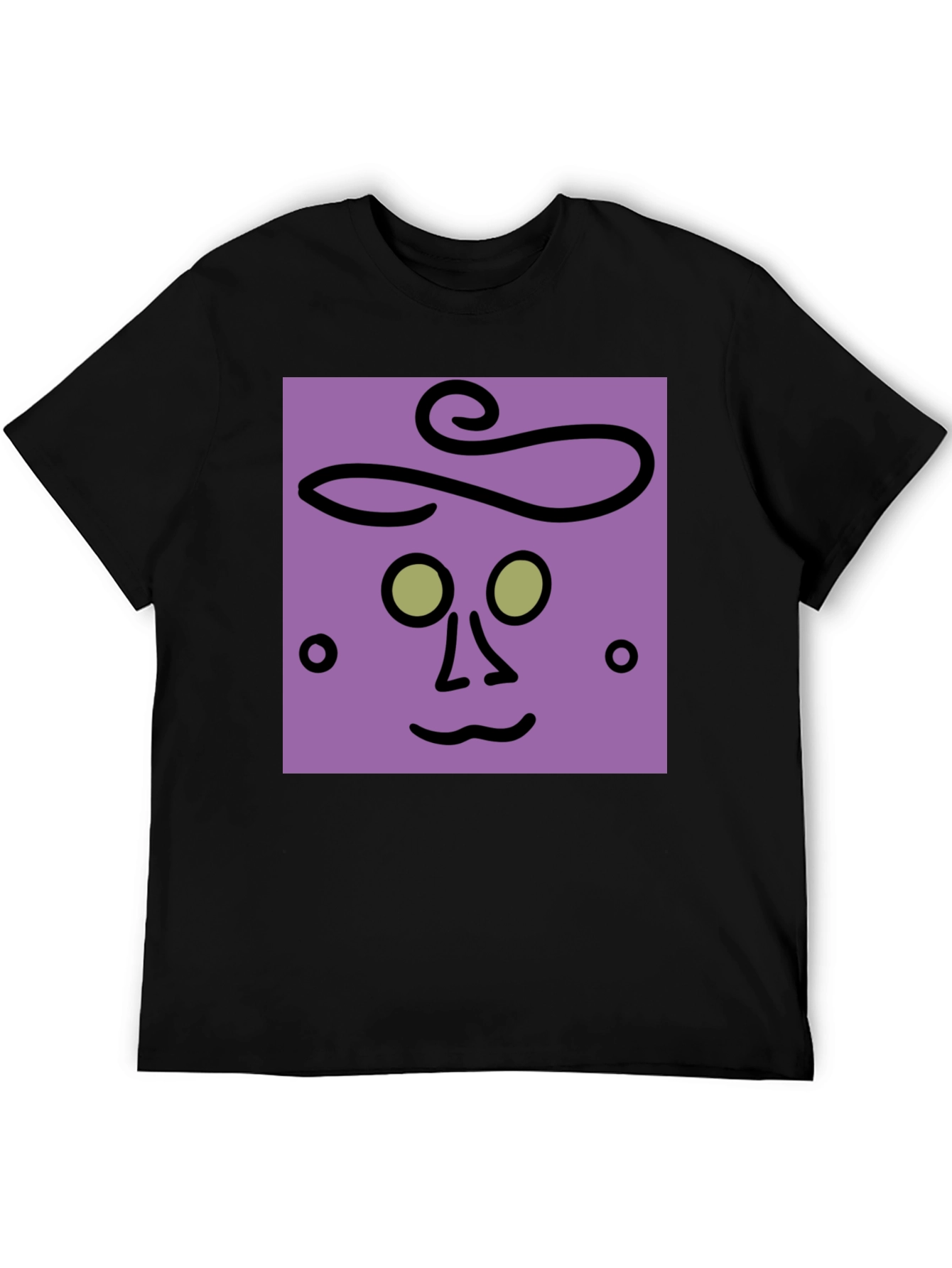 Abstract Face Graphic Tee - Unisex Black T-Shirt