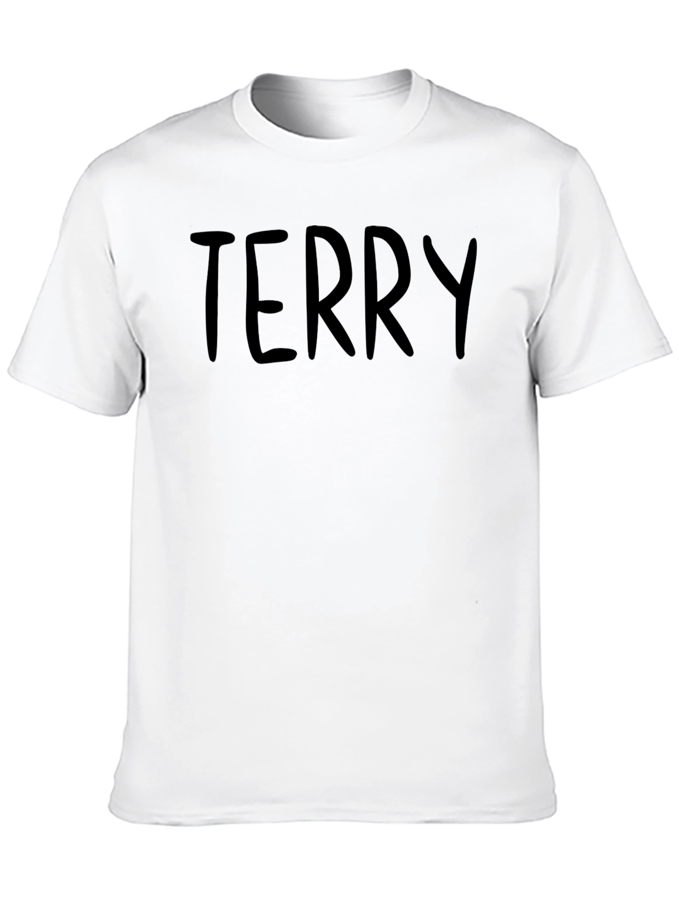 Mens Terry Black Crew Neck T-Shirt