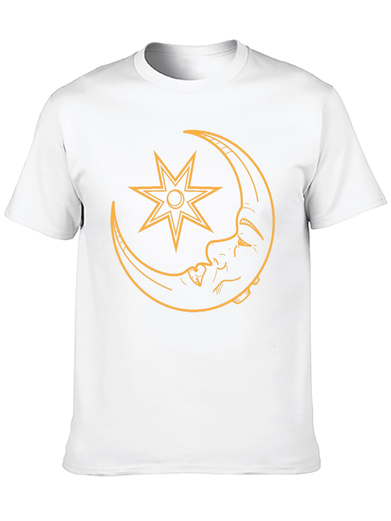 Moon and Star Graphic Tee - Black Casual T-Shirt