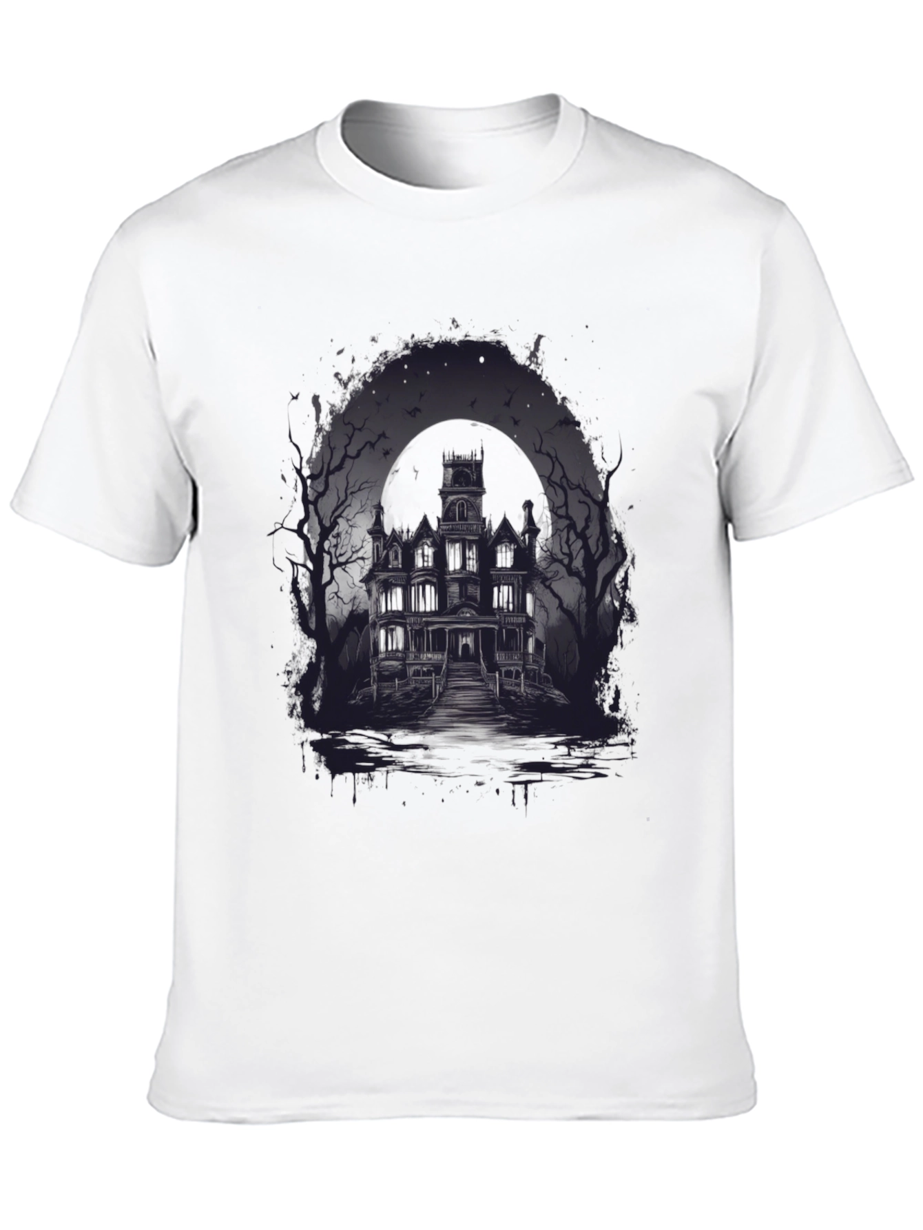 Haunted House Graphic Tee - Spooky Season Apparel