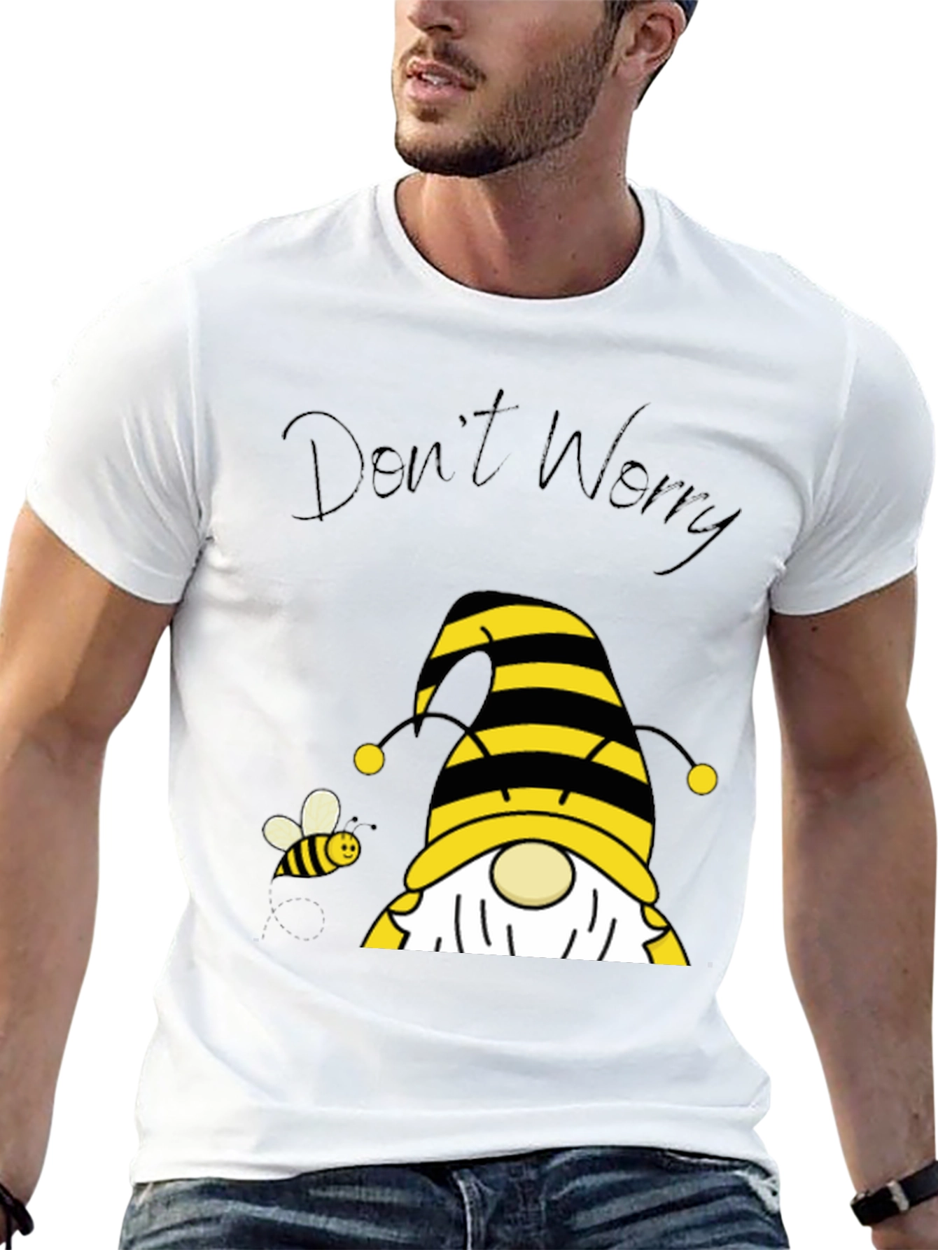 Dont Worry Bee Happy Gnome T-Shirt