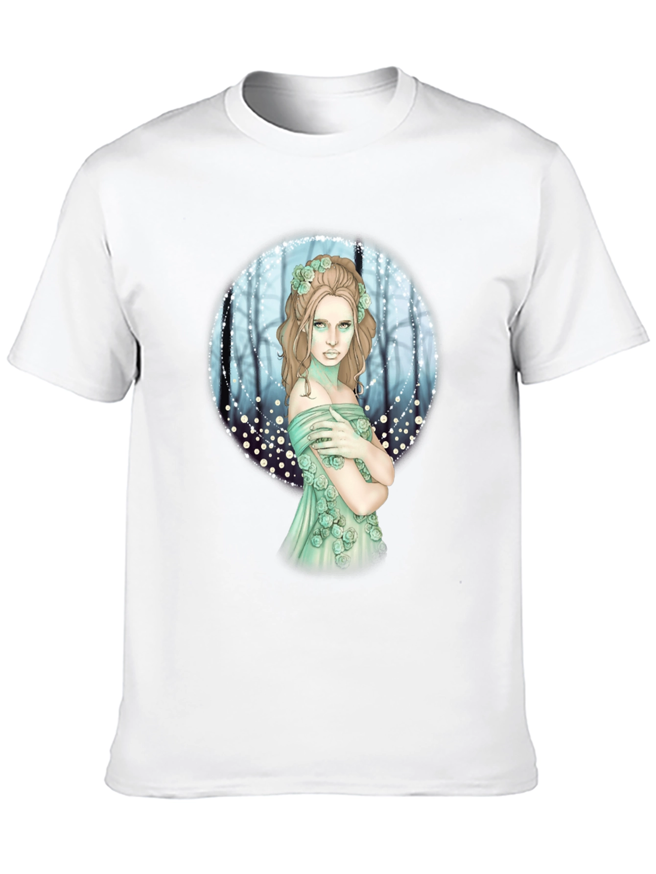 Mystic Forest Fairy Graphic Tee - Black