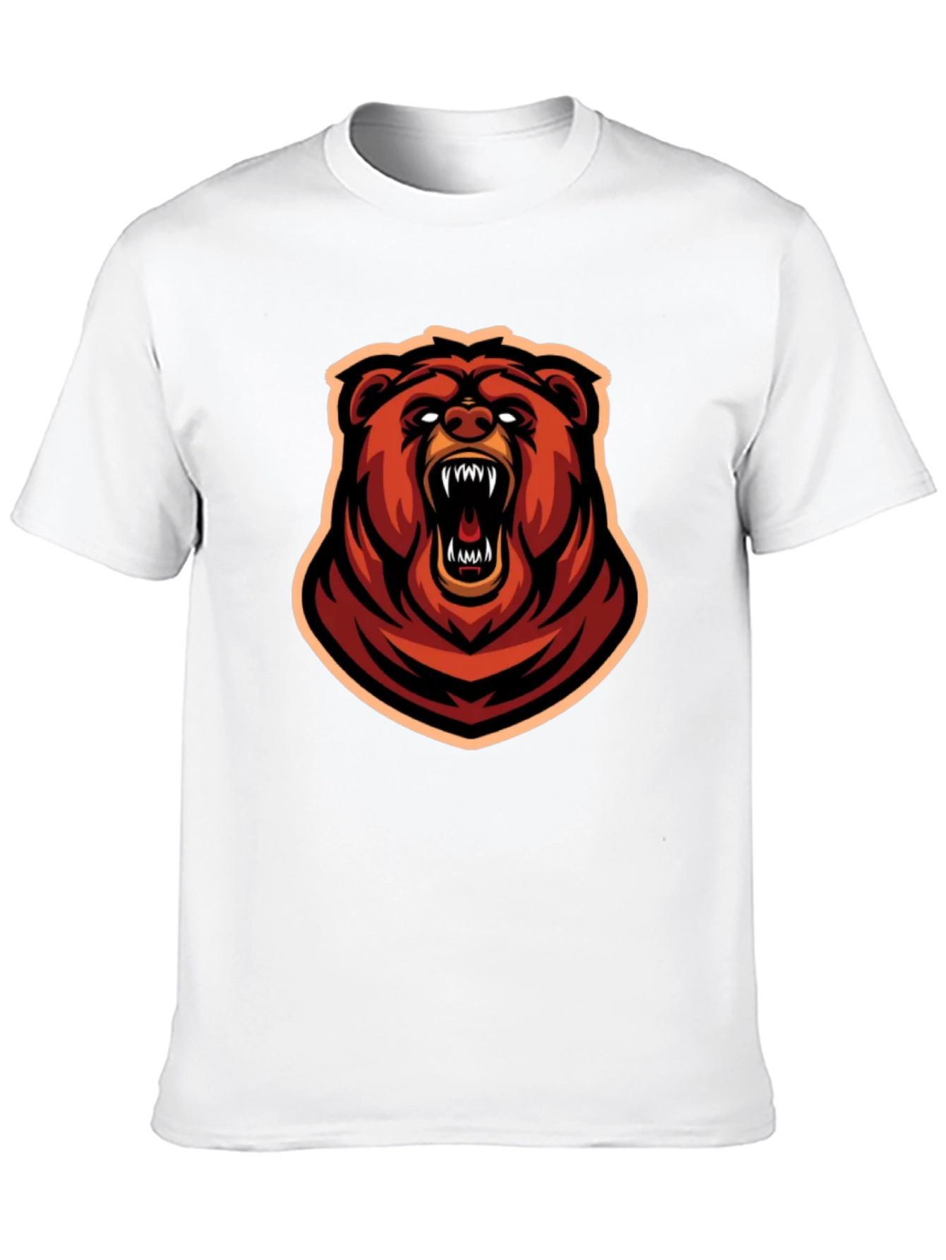 Fierce Bear Graphic Tee - Black Cotton T-Shirt