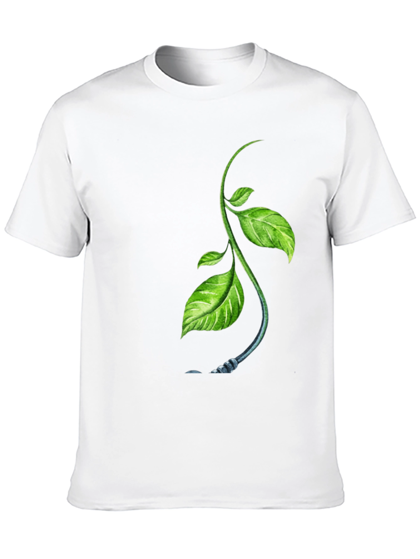 Nature Sprout Graphic Black T-Shirt