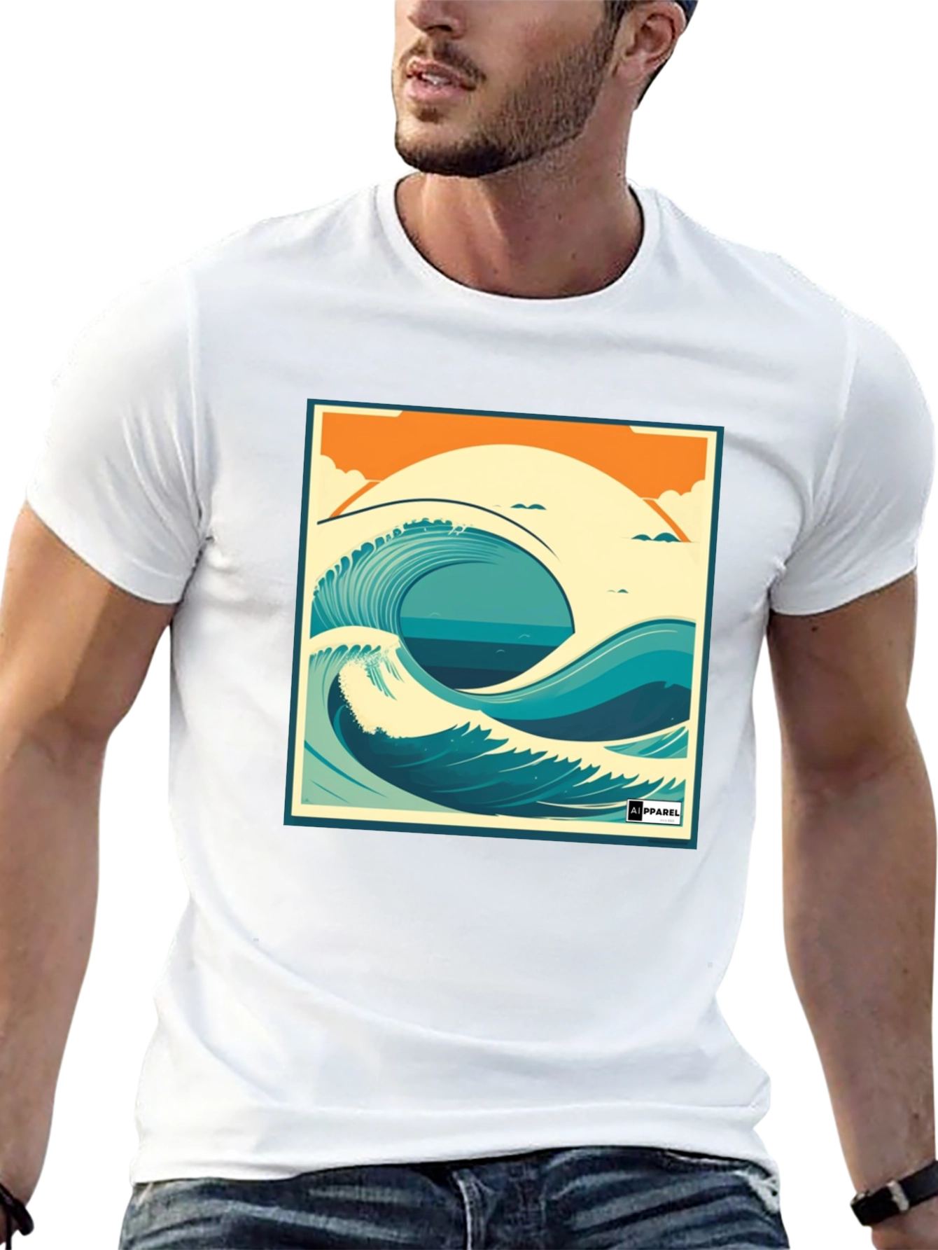 Wave Graphic T-Shirt - Black